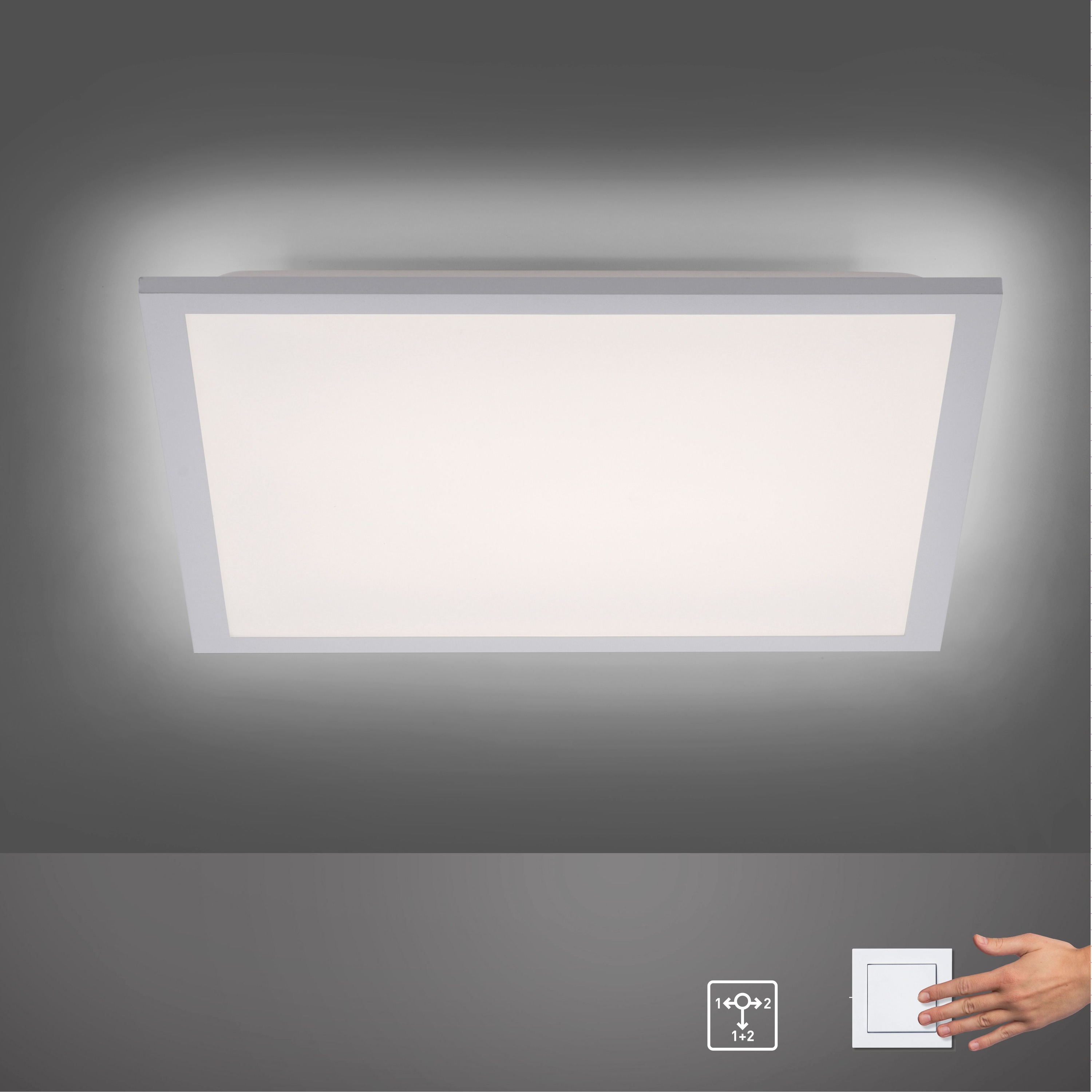 JUST LIGHT LED-Deckenleuchte 12201-16 weiss, 22 W, 2660 lm, 3000 K, einzeln schaltbar