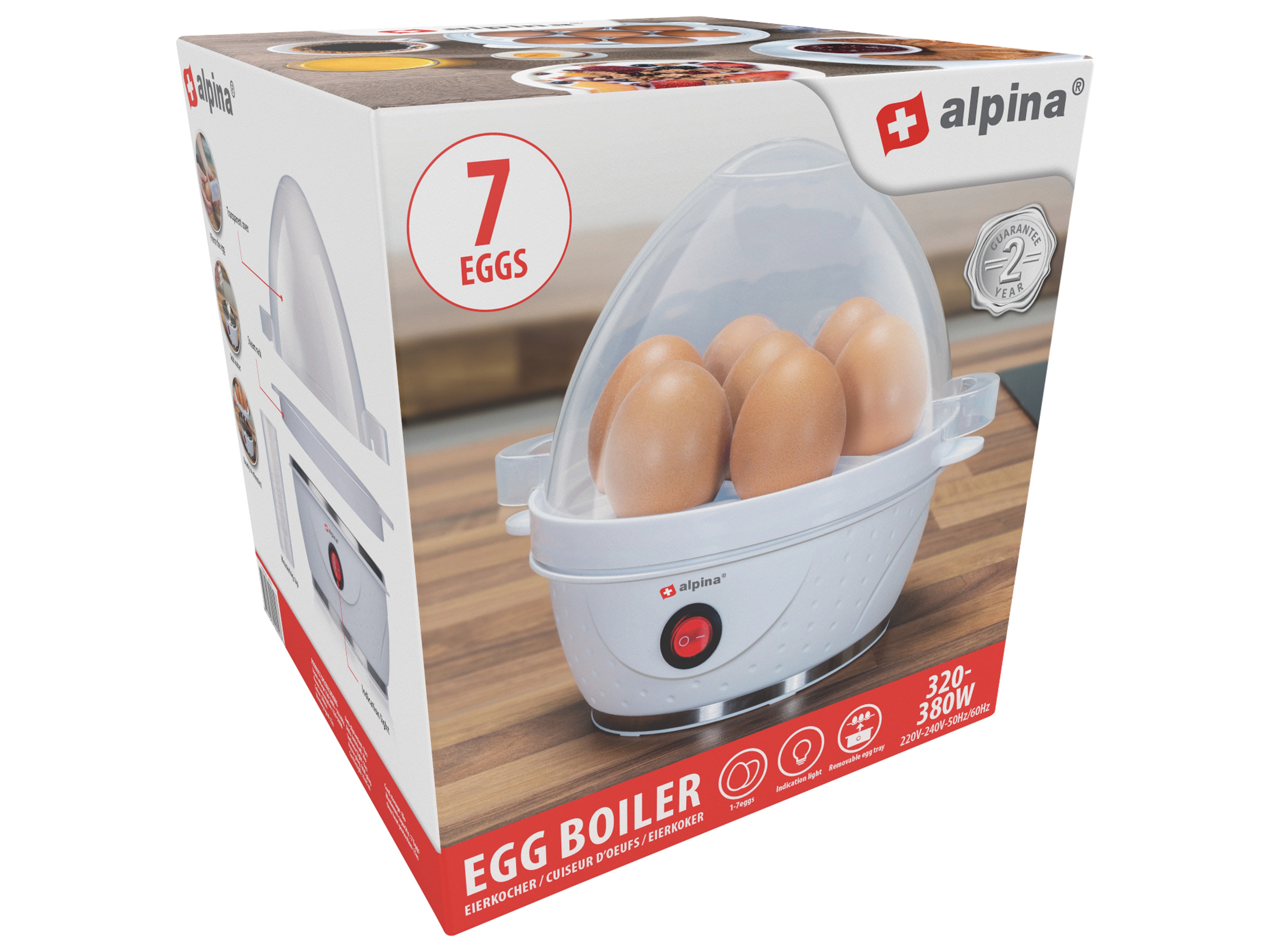 ALPINA Eierkocher, 7 Eier, weiß, 320...380 W ALPINA Eierkocher, 7 Eier, weiß, 320...380 W