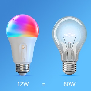 GOVEE LED-Lampe, Bulb, Smart, WLAN, E27, EEK: F, 12 W, 1200 lm, RGBWW GOVEE LED-Lampe, Bulb, Smart, WLAN, E27, EEK: F, 12 W, 1200 lm, RGBWW