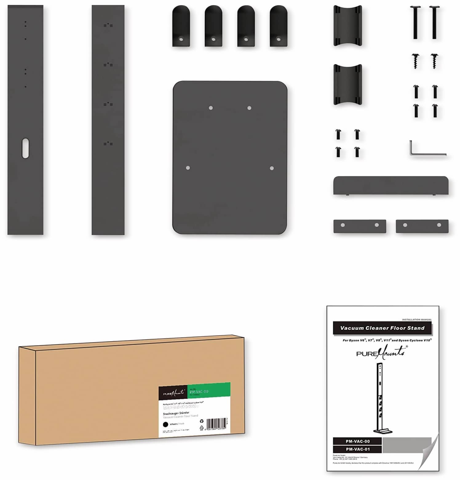 Puremounts Staubsaugerständer PM-VAC-00, für Dyson Vacuum, schwarz Puremounts Staubsaugerständer PM-VAC-00, für Dyson Vacuum, schwarz
