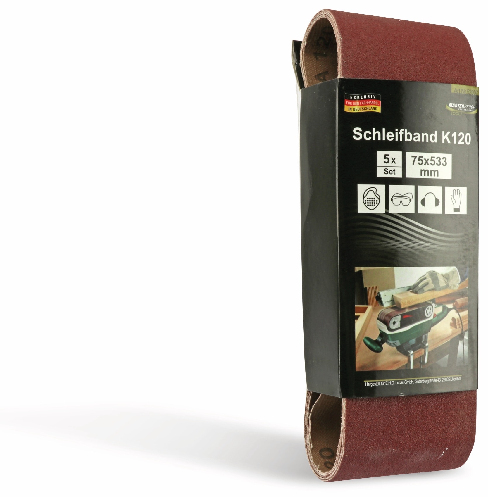 Schleifpapier für Bandschleifer, 5 Stück, K120 Schleifpapier für Bandschleifer, 5 Stück, K120