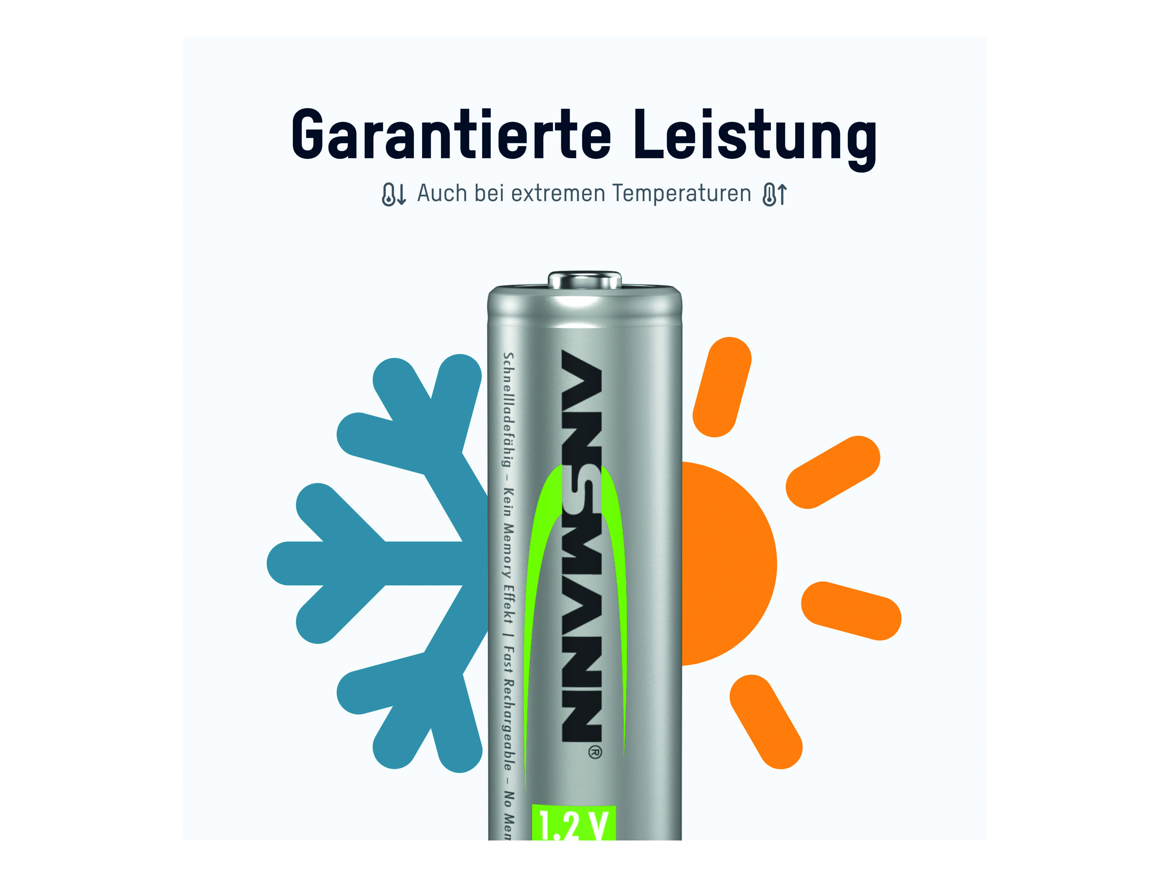 ANSMANN Solar NiMH Akku Mignon AA 800 mAh maxE 2-Stück