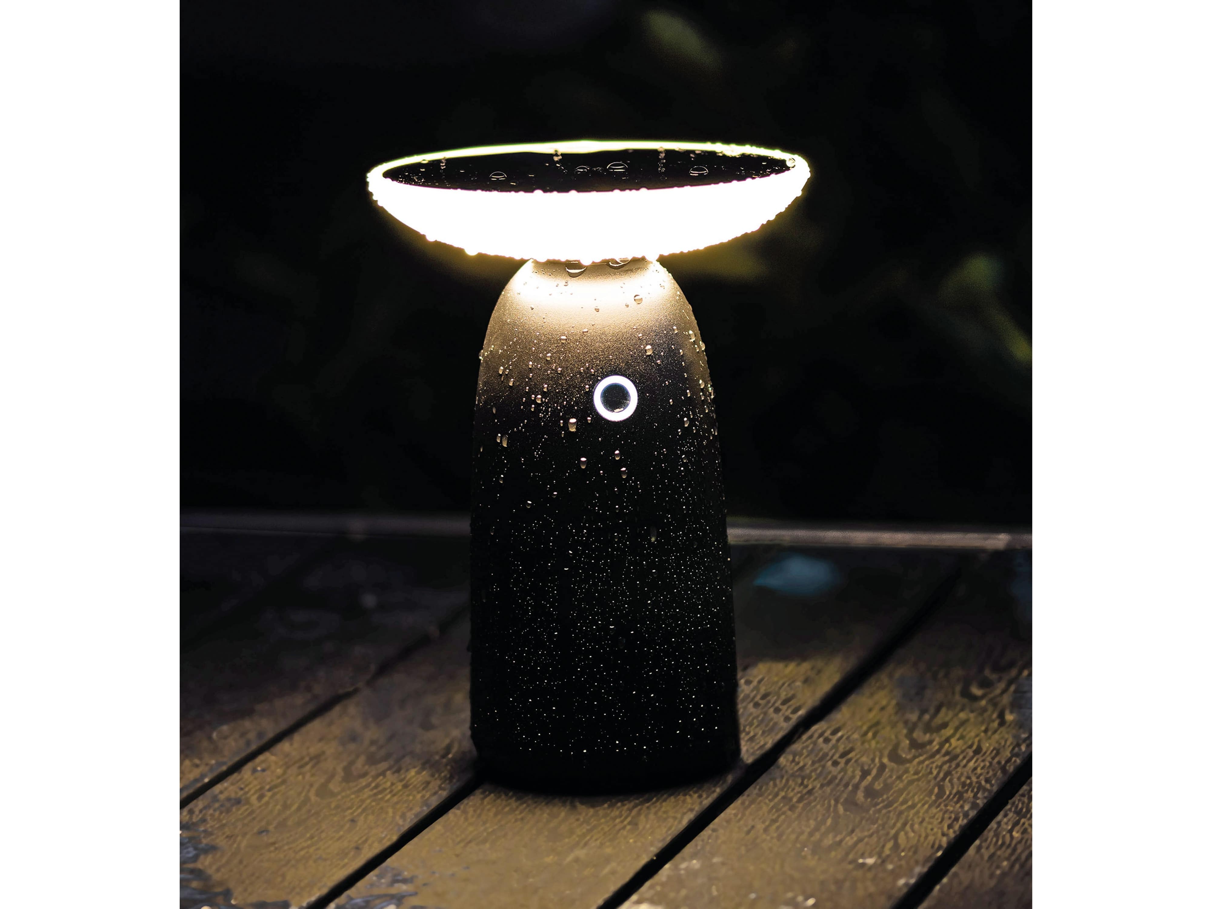 CHILITEC Solar LED-Tischleuchte Foco Mesa, Akku, IP44, 3000 K, 1000 lm