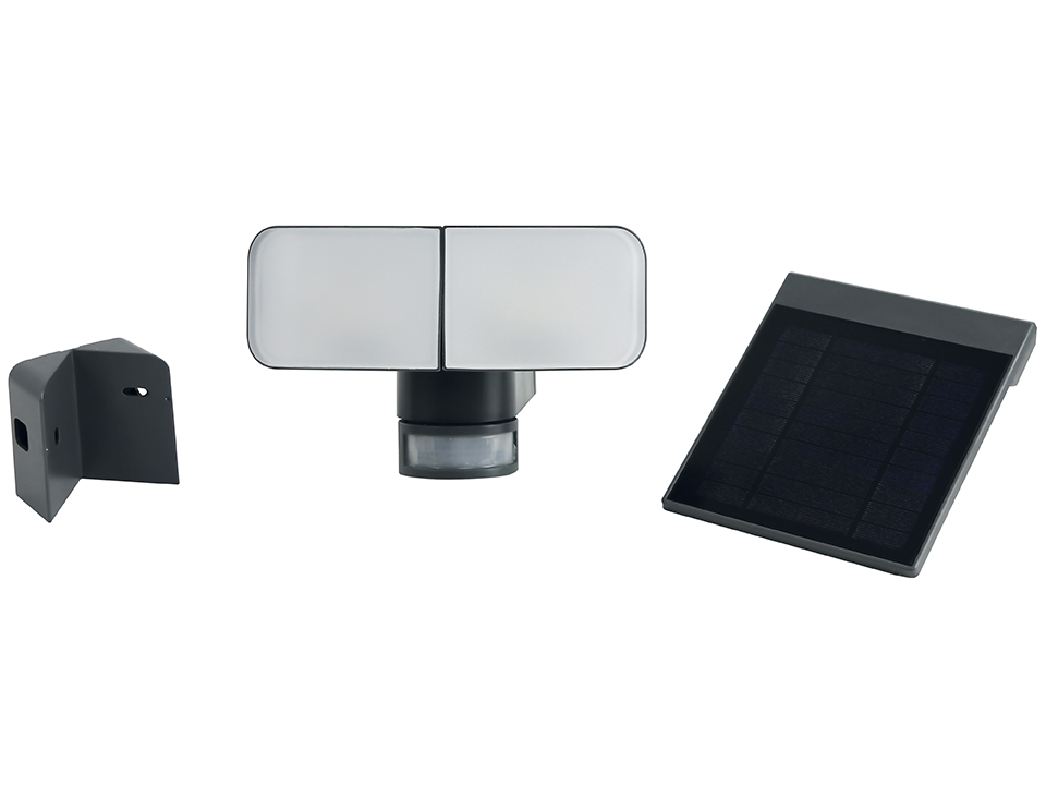 Solar-LED-Wandleuchte 872-S-G, 12 W, 6500 K, 900 lm, kaltweiß, IP44, grau Solar-LED-Wandleuchte 872-S-G, 12 W, 6500 K, 900 lm, kaltweiß, IP44, grau