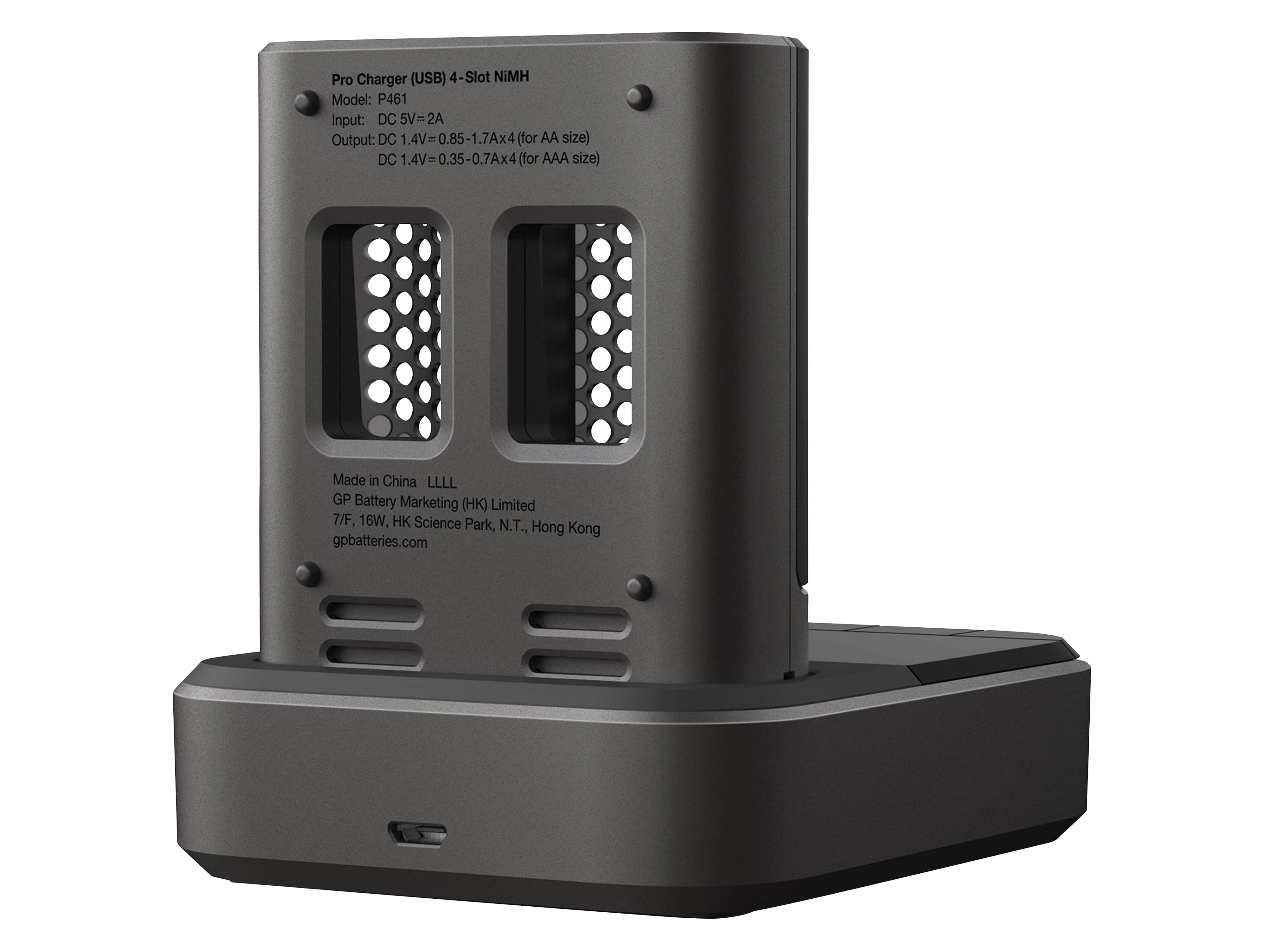 GP ReCyko P461/D461,USB-Ladegerät +Dockingstation in. 4AA NiMH Akkus 2.000 mAh