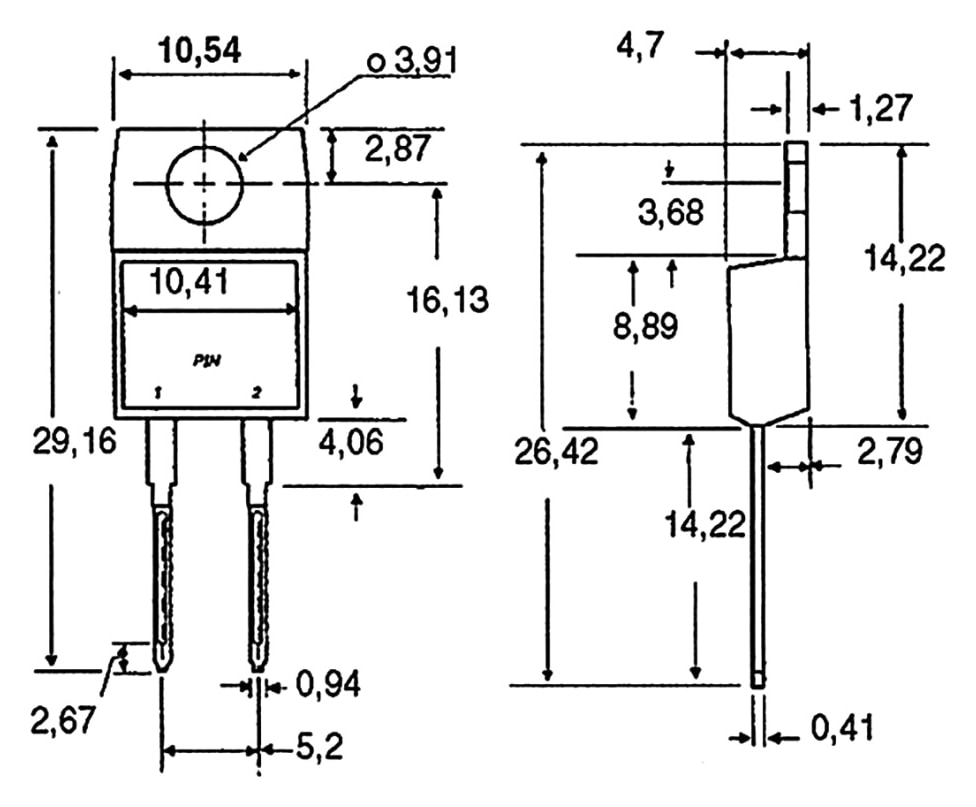 MBR 1045, Schottkydiode, 45 V, 10 A, TO220