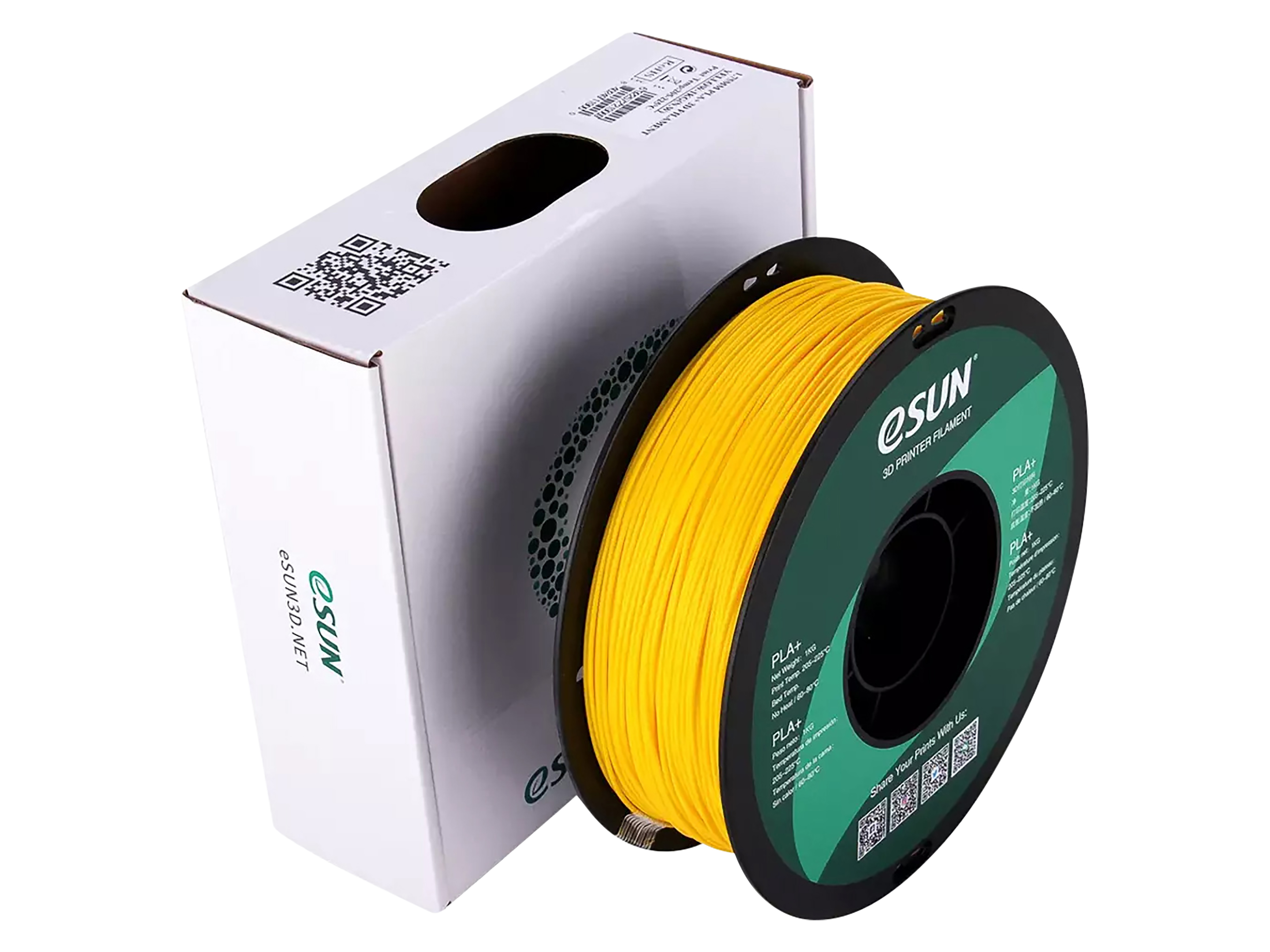 ESUN 3D Filament PLA+, 1 kg, gelb, 1,75 mm ESUN 3D Filament PLA+, 1 kg, gelb, 1,75 mm