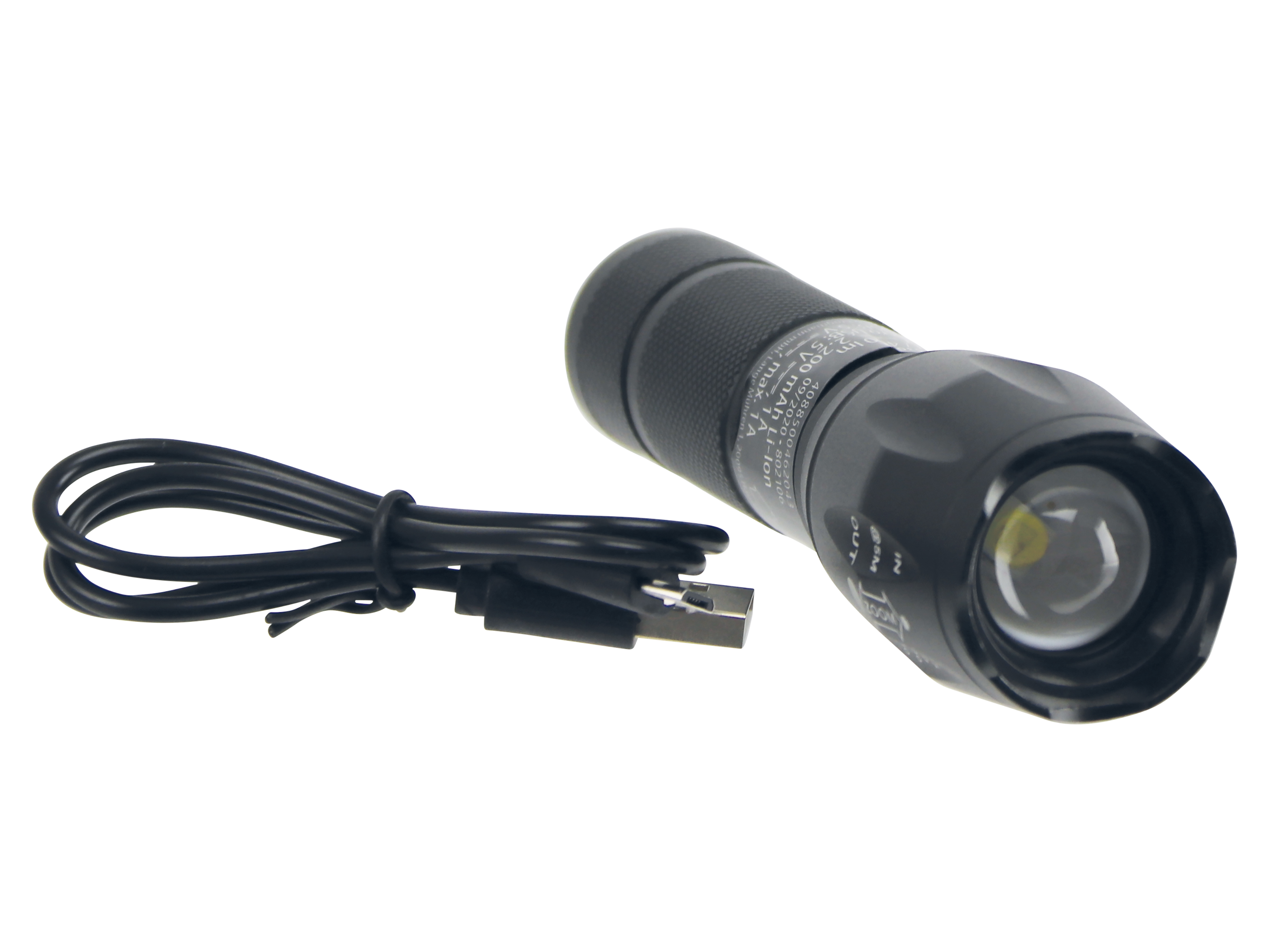 LED-Taschenlampe, Alu, 5 W OSRAM LED ,AKKU, 2,2Ah, schwarz