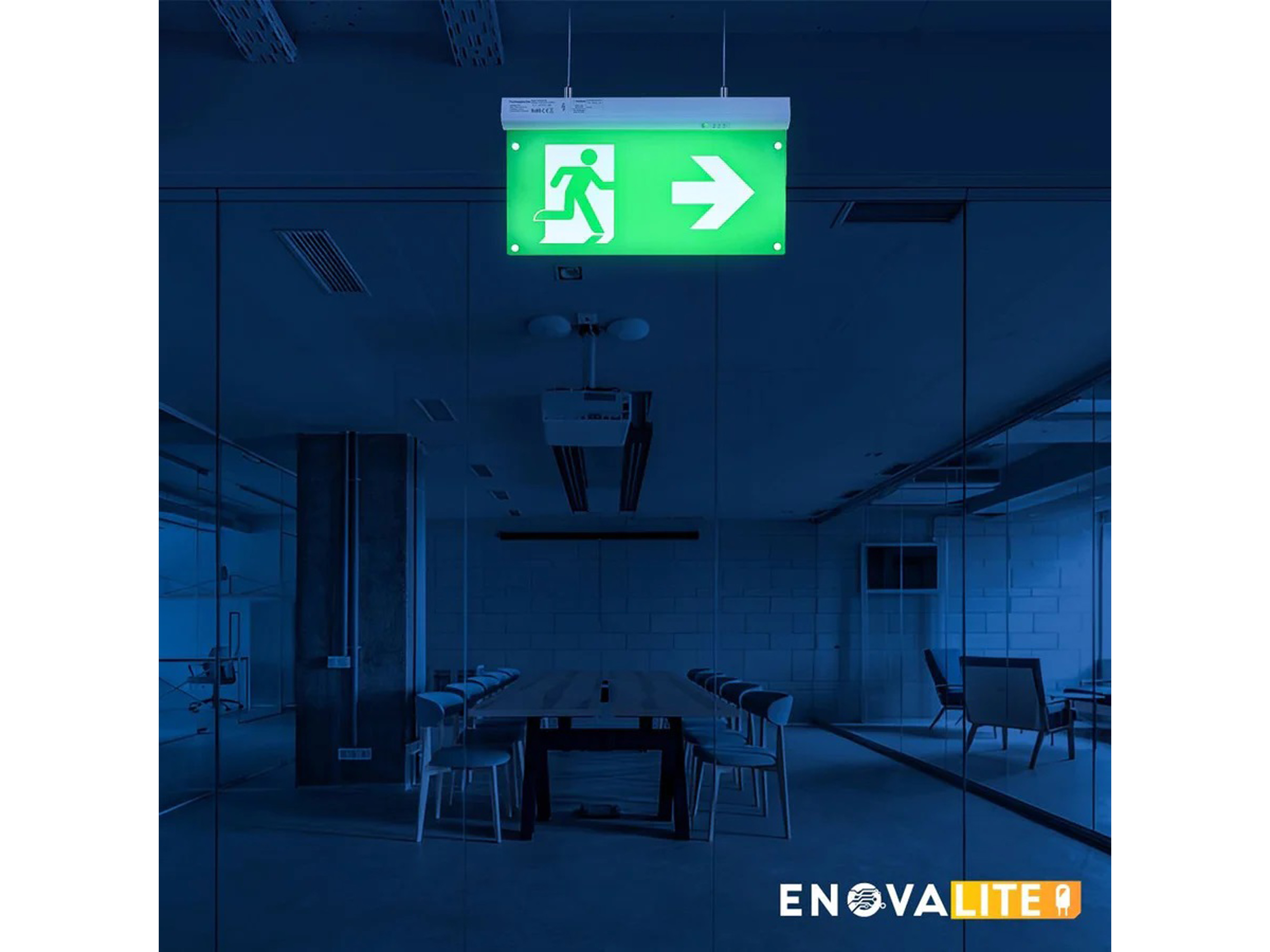 ENOVALITE LED-Fluchtwegleuchte, 200102, inkl. Notstromeinheit, TEST-Funktion