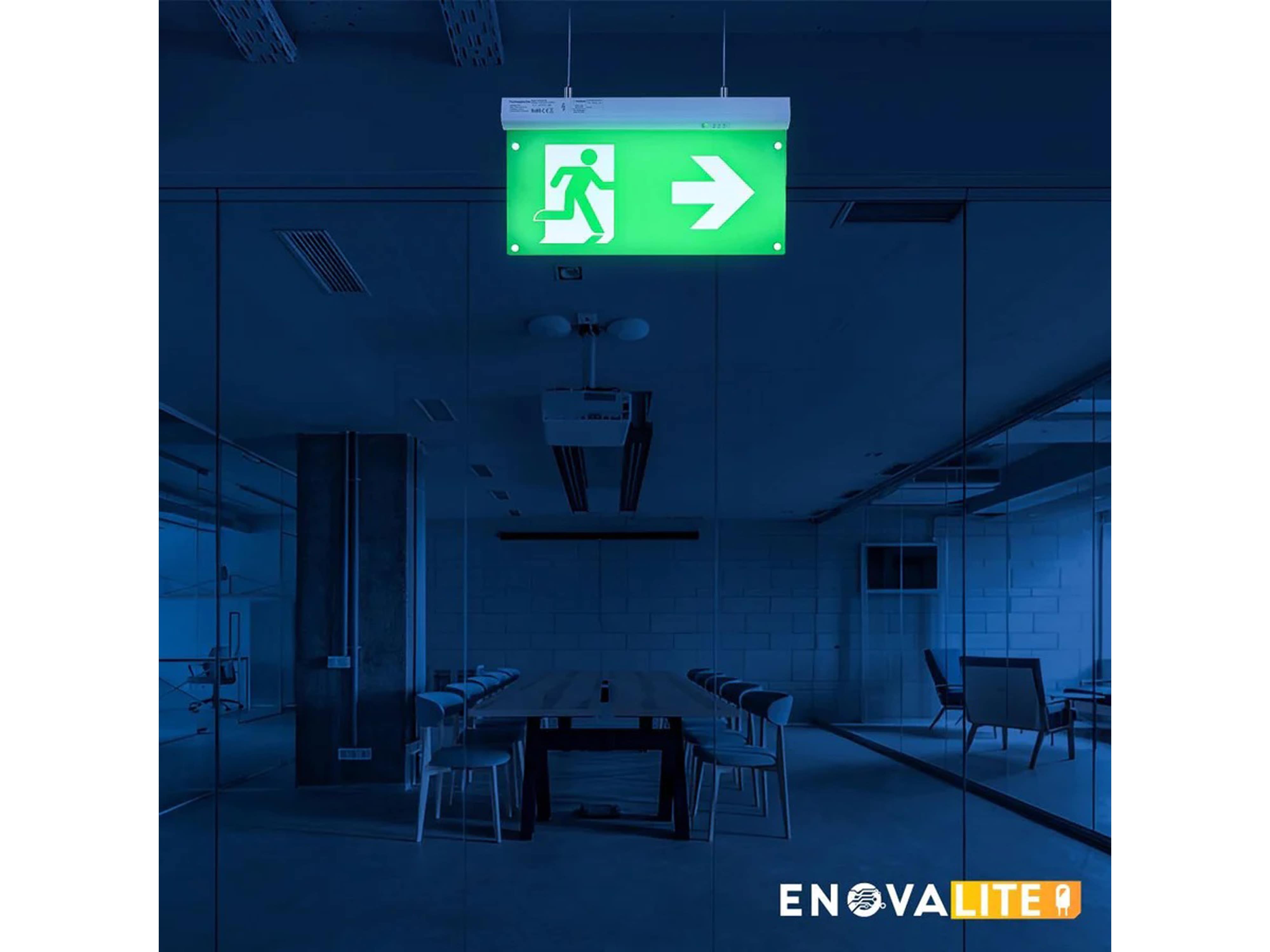 ENOVALITE LED-Fluchtwegleuchte, 200102, inkl. Notstromeinheit, TEST-Funktion