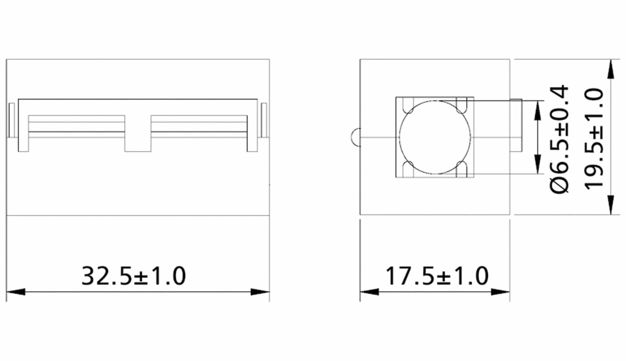 Klappferrit, Entstörfilter RF75 200 Ω für Kabeldurchmesser 6,5 mm (Max.) Klappferrit, Entstörfilter RF75 200 Ω für Kabeldurchmesser 6,5 mm (Max.)