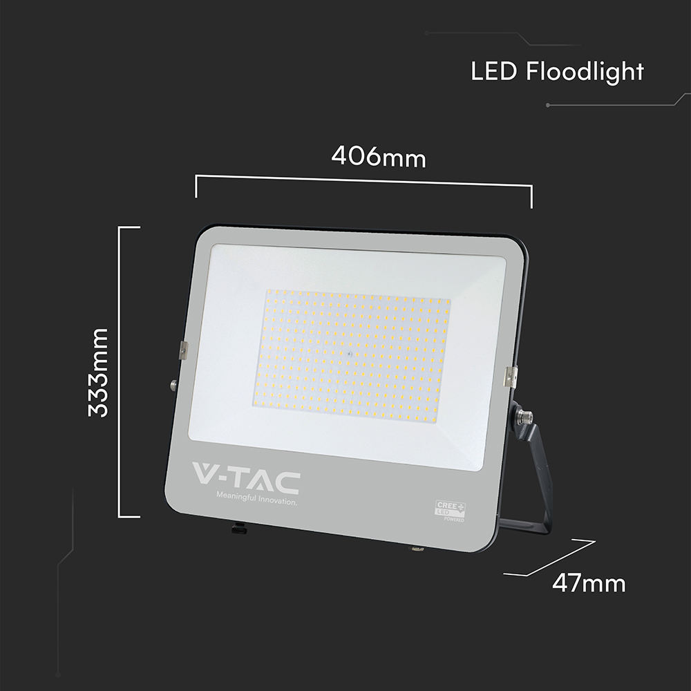 V-TAC LED-Fluter VT-44201, 200W, 6500K, EEK: D, CREE Chip, 27000lm, IP65, schwarz