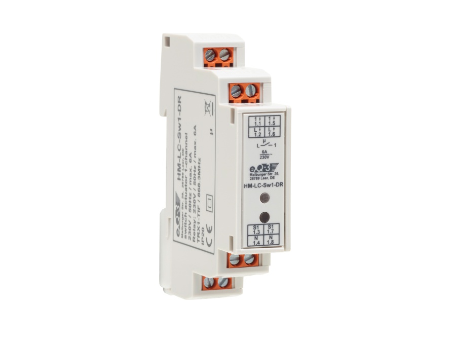 HOMEMATIC 1141378 Funk-Schaltaktor 1-fach, Hutschienenmontage