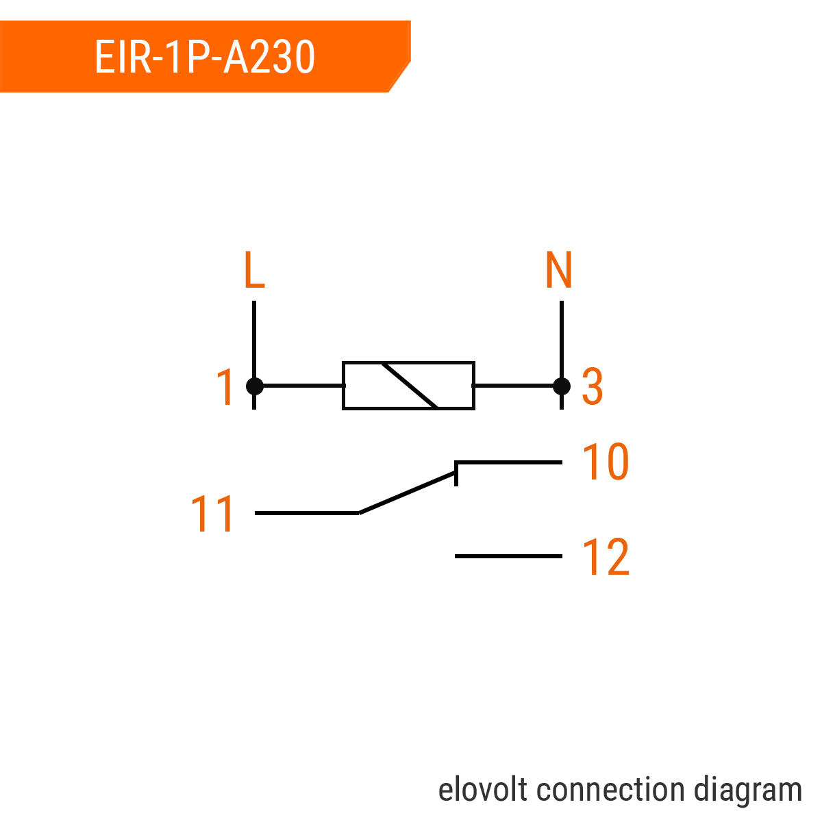 ELOVOLT Schaltrelais EIR-1P-A230, 16 A, 230 V, 1 Wechsler