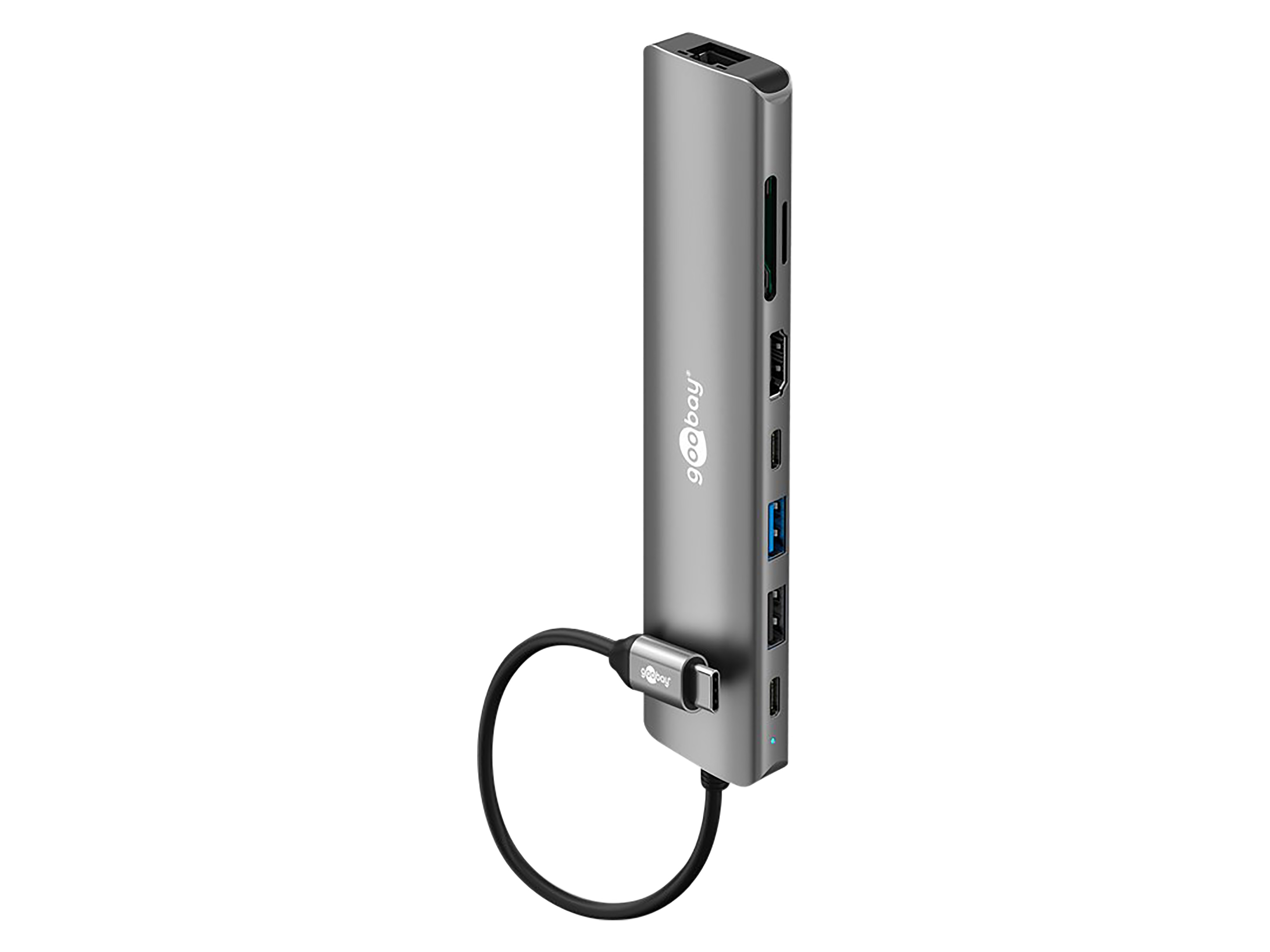 GOOBAY USB3.2 Hub 79148 Slim 8 Port USB-C auf HDMI/RJ45/USB-C/USB-A 5 Gbit/s