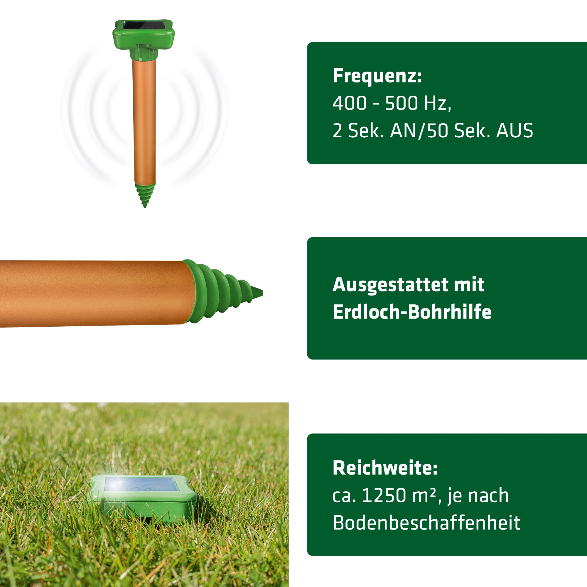 GARDIGO Solar Maulwurf-Ameisen-Abwehr Deluxe