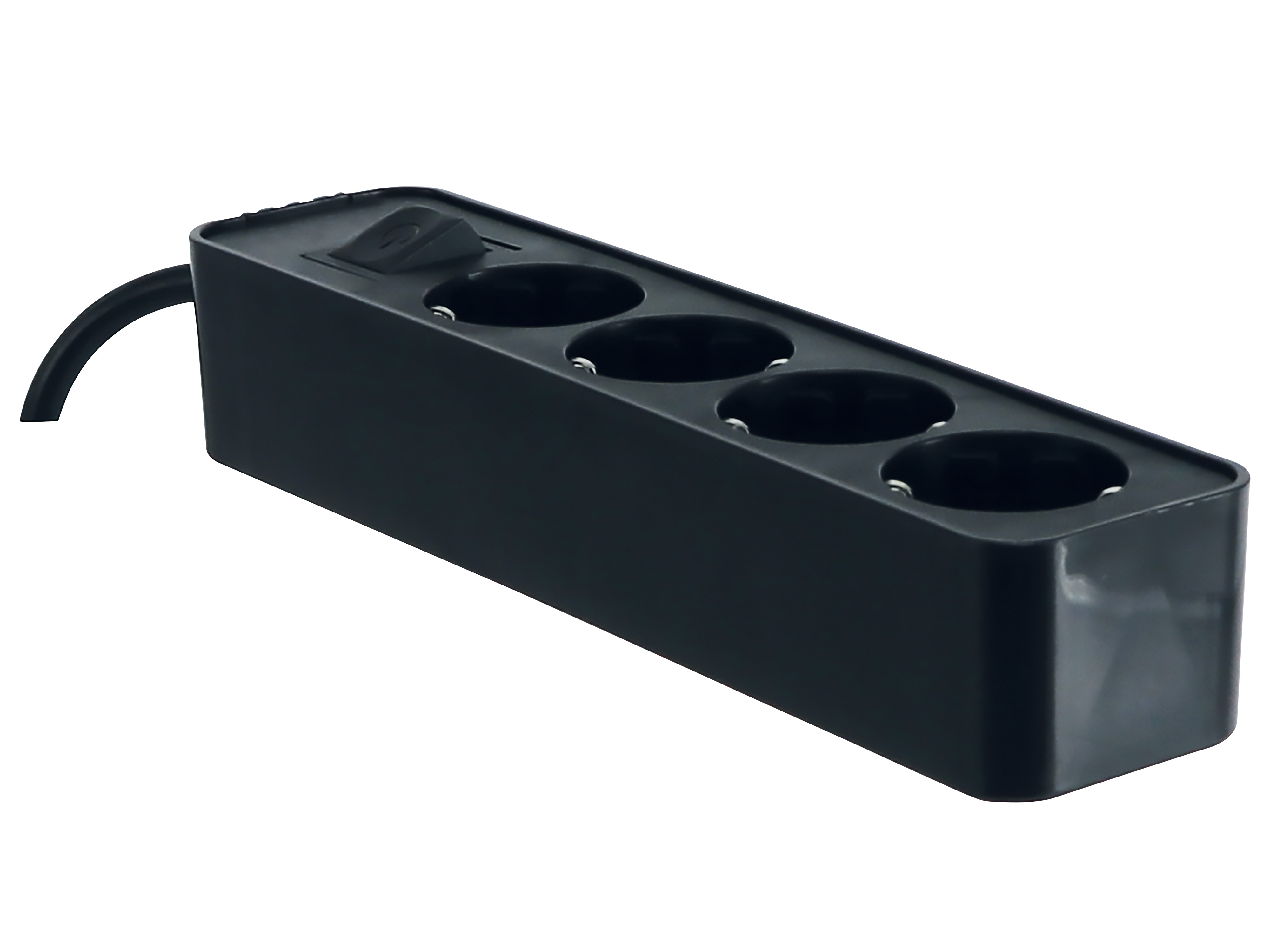 Steckdosenleiste 98745sw, 4-fach, mit Flachstecker Steckdosenleiste 98745sw, 4-fach, mit Flachstecker