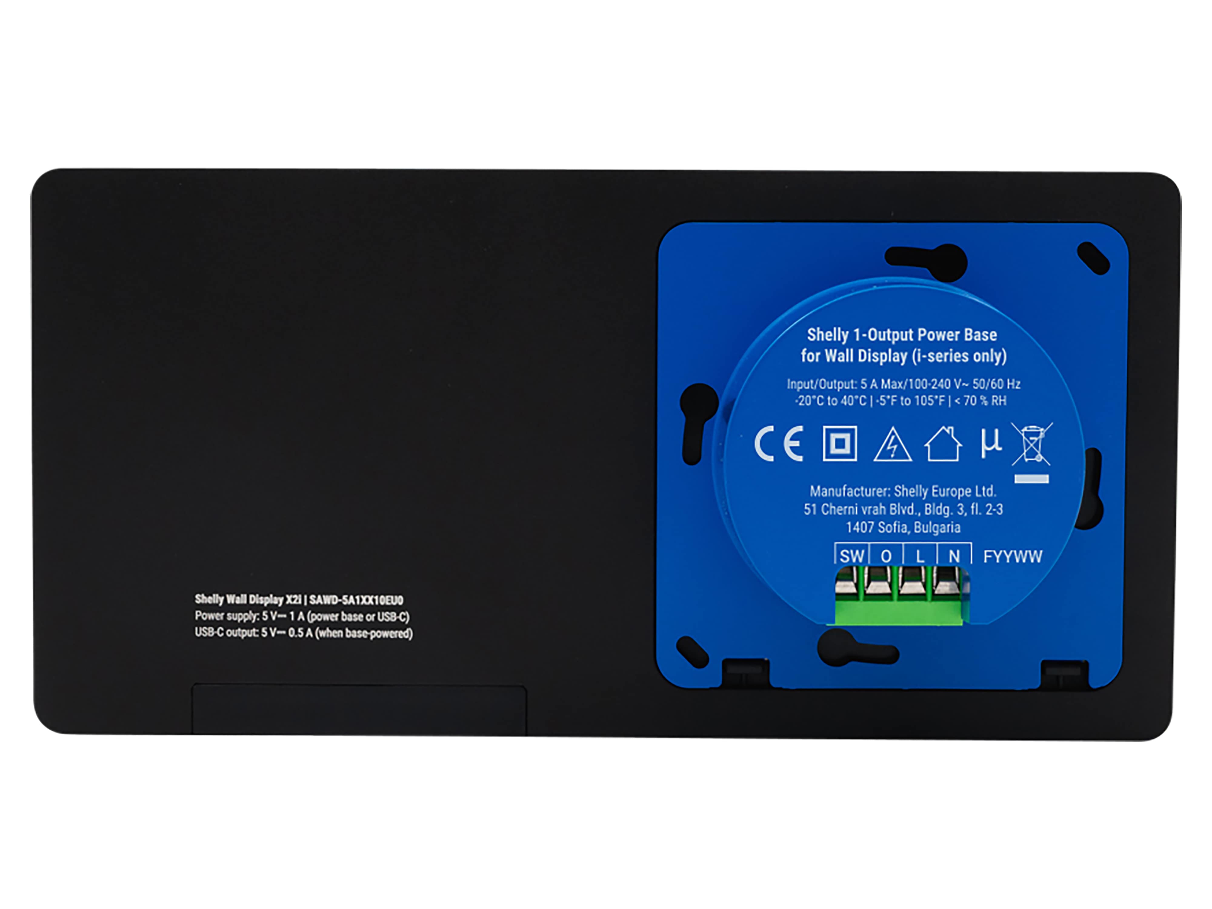 SHELLY Wanddisplay Wall Display X2i, schwarz