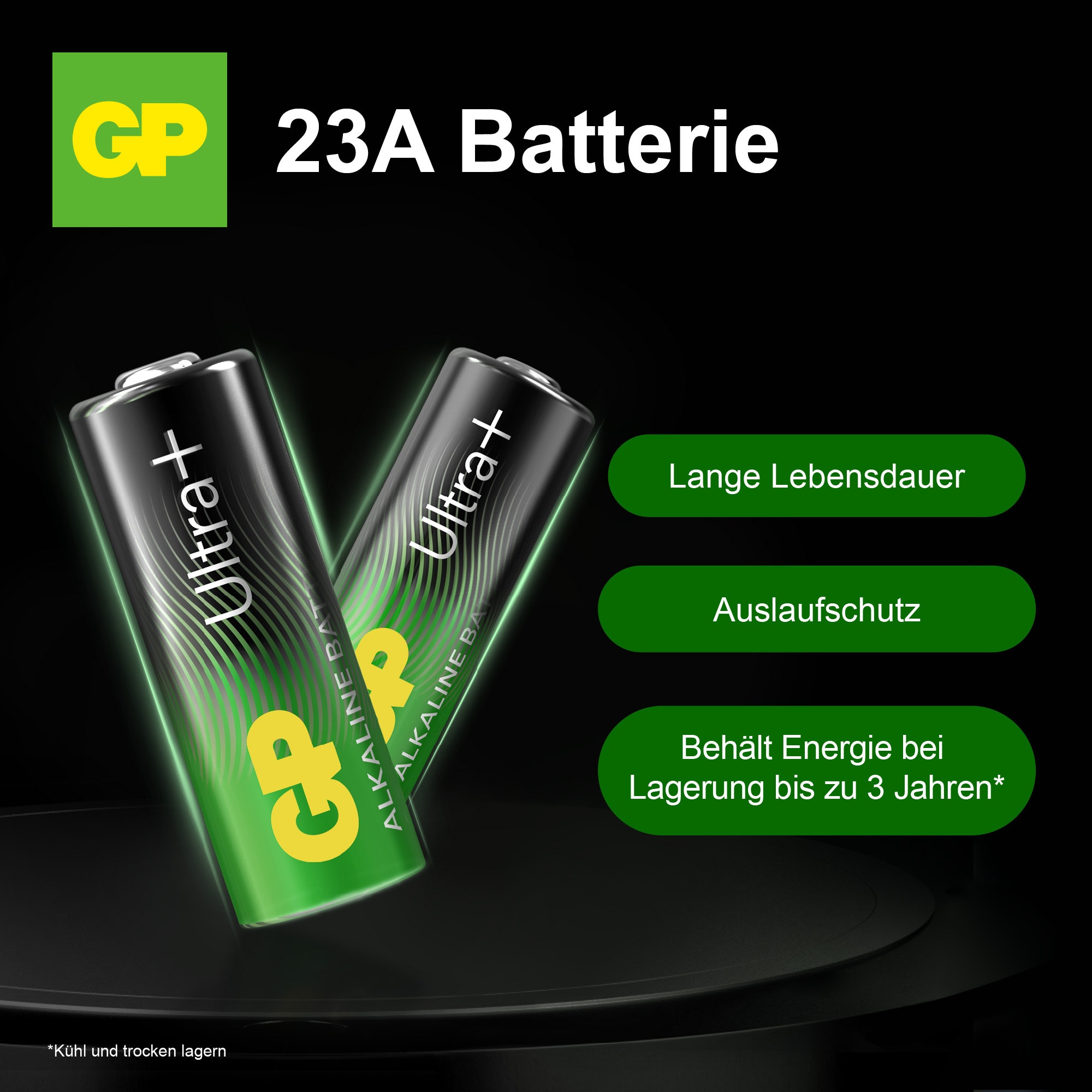 GP Ultra Plus 23A Alkaline Rundzellenbatterie, Hochspannung, 12 V
