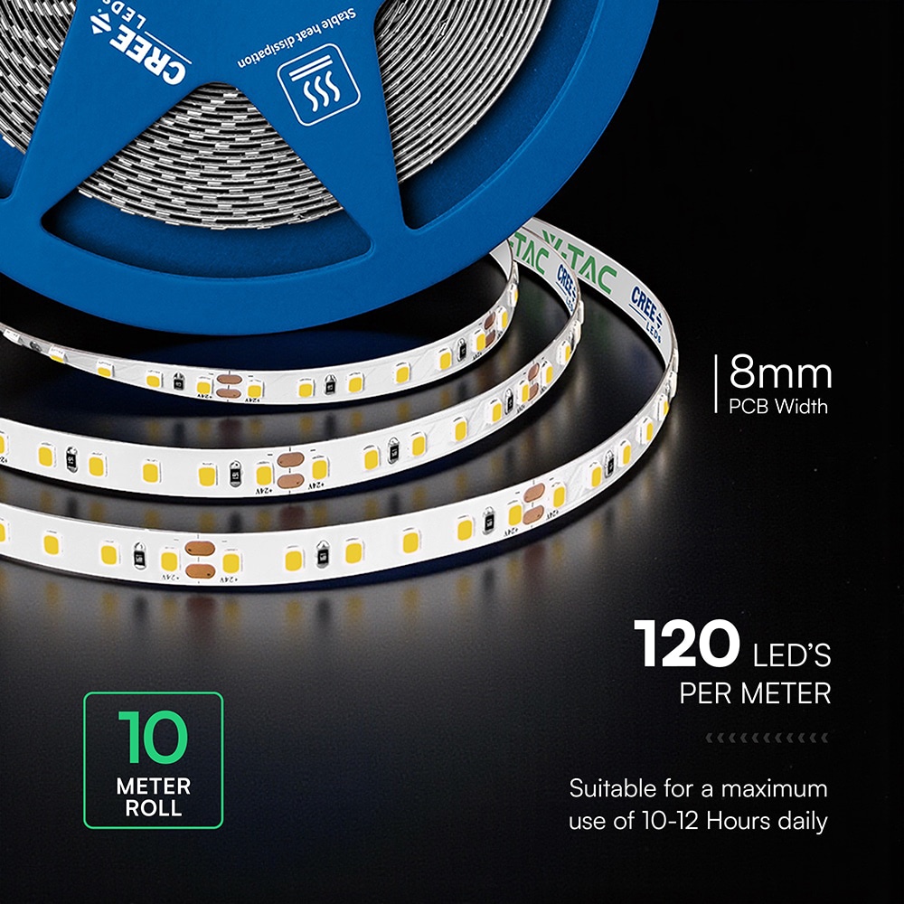 V-TAC LED-Stripe VT-2126246, 100W, EEK: F, 1000lm, 6500K, 120°, 24V, 10m