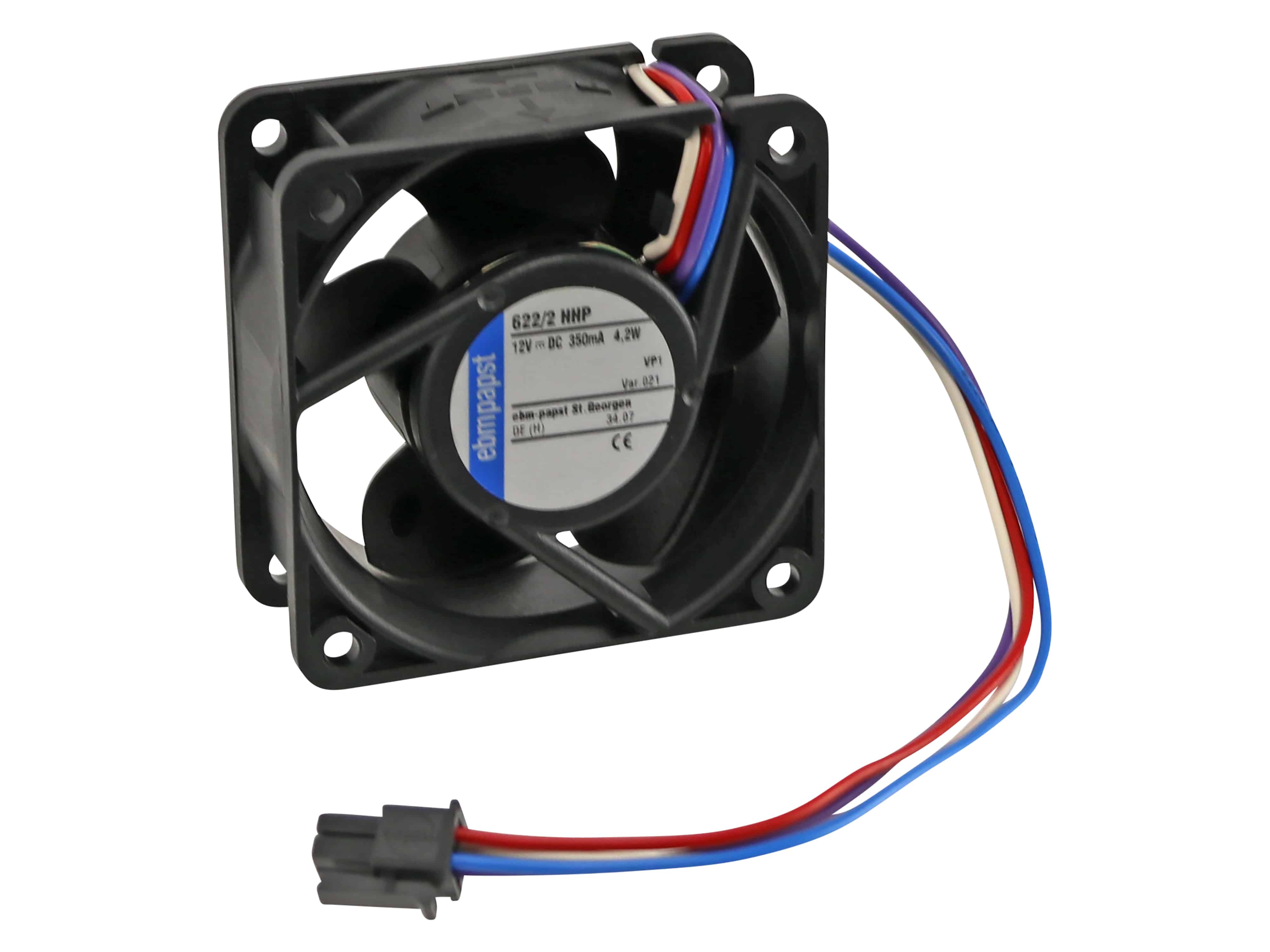 EBMPAPST Axiallüfter 622/2HHP, 60x60x25 mm, 12 V-, 3,7 W