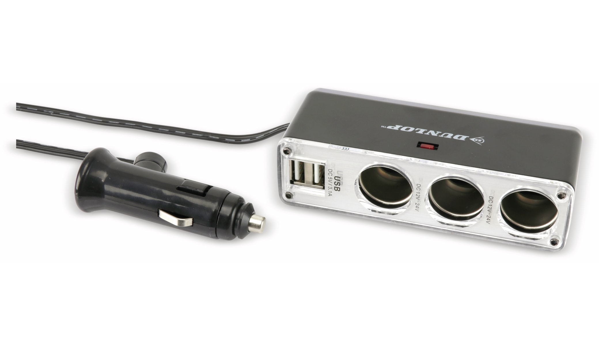 DUNLOP Zigarettenanzünder-Verteiler 3,1 A, 12/24 V- DUNLOP Zigarettenanzünder-Verteiler 3,1 A, 12/24 V-