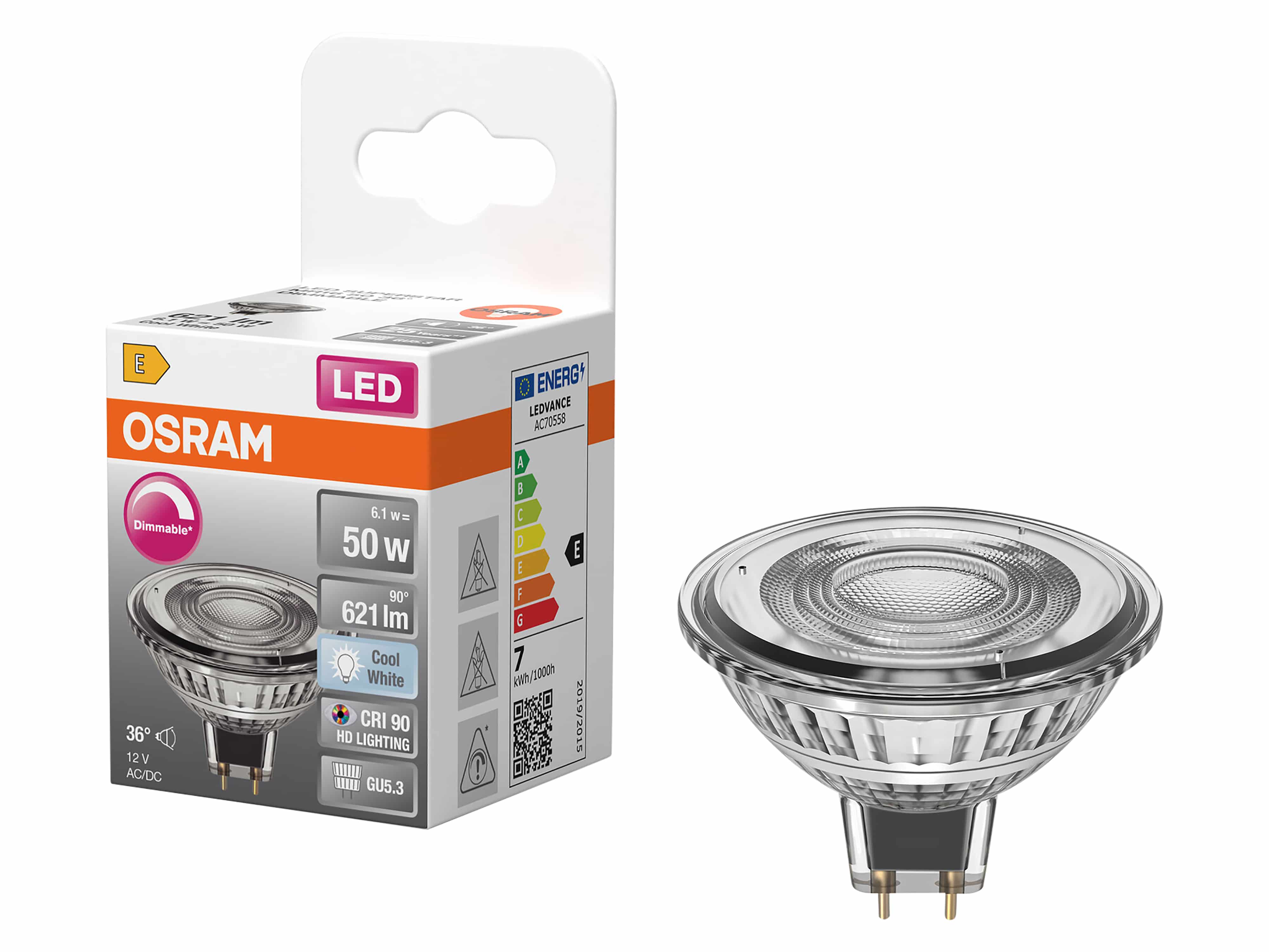 OSRAM LED-Lampe SUPERSTAR, dimmbar, GU5.3, 6,1W, 4000K, EEK: E, 621lm, IP20, neutralweiß