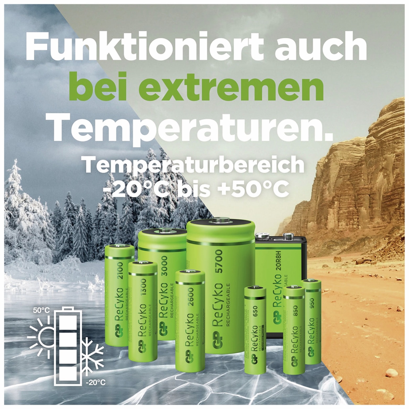 GP NiMH-Mignon-Akku ReCyko+, 2600 mAh, 4 Stück