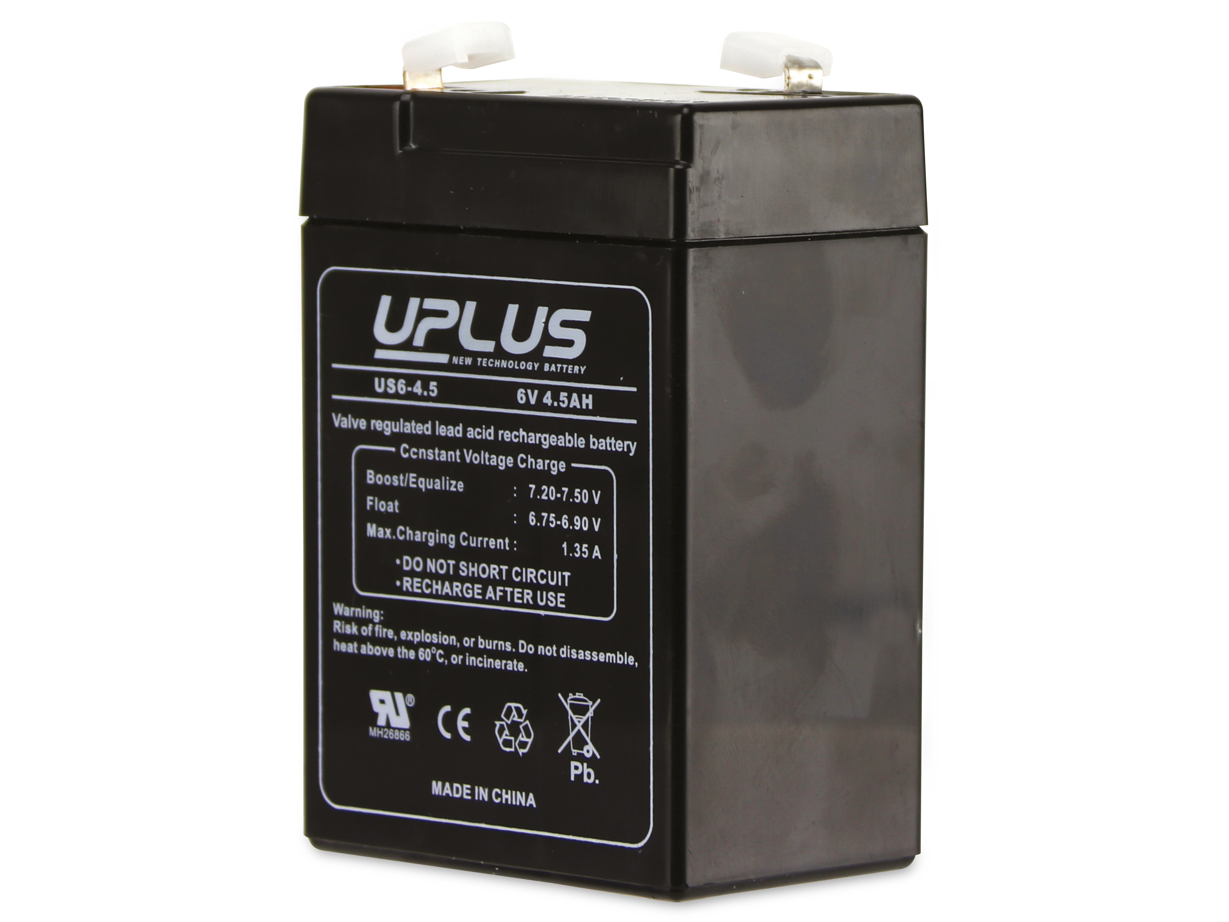 Bleiakku, UPLUS, US6-4,5, 6 V-/4,5 Ah