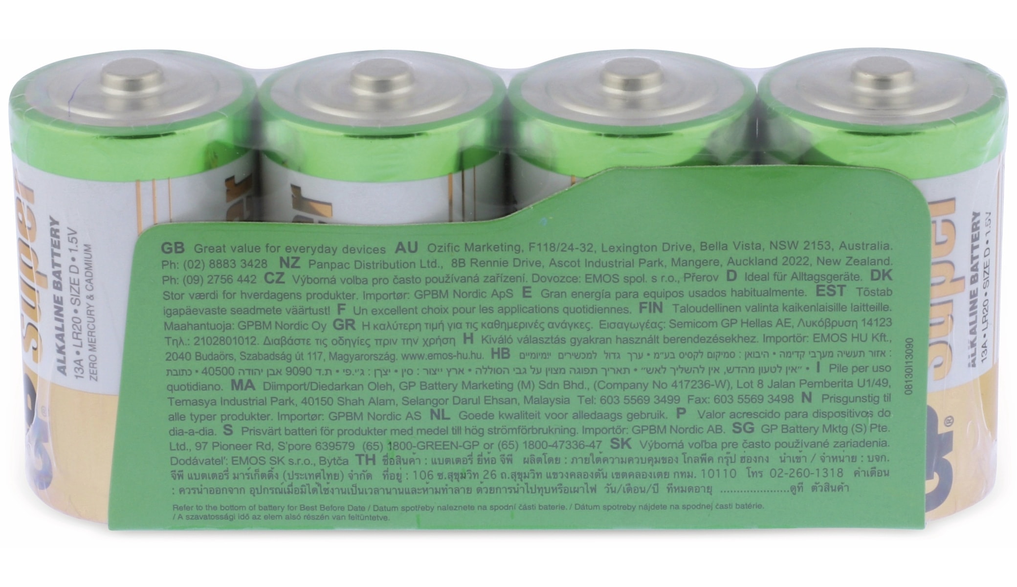 GP Mono-Batterie-Set SUPER Alkaline 4 Stück
