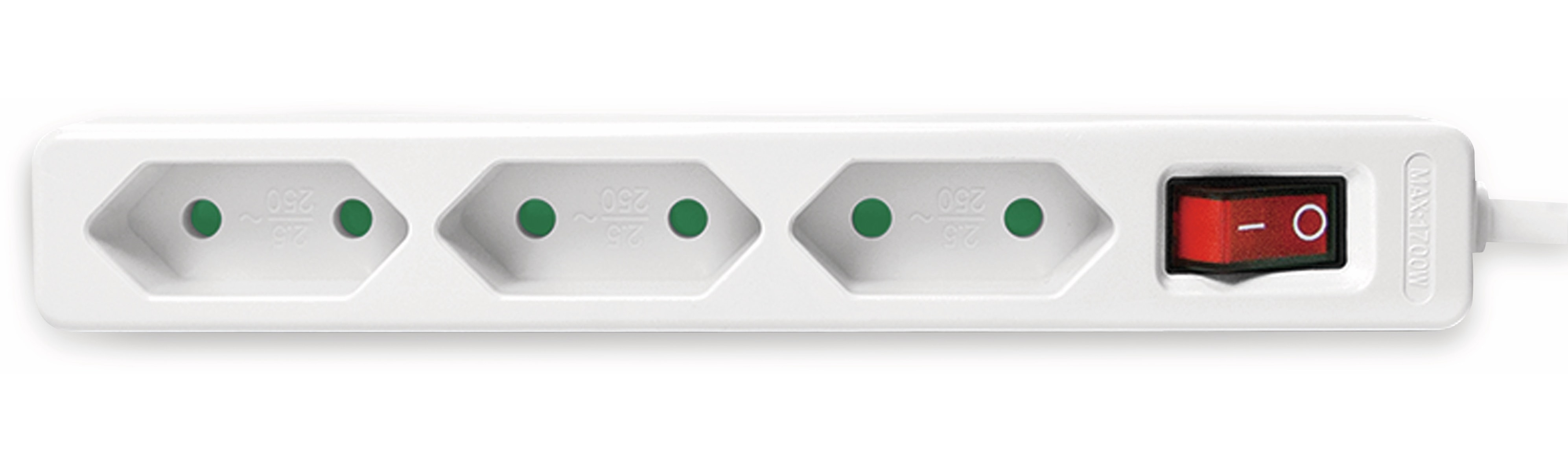 LOGILINK Euro-Steckdosenleiste 3-fach, Schalter, weiß LOGILINK Euro-Steckdosenleiste 3-fach, Schalter, weiß