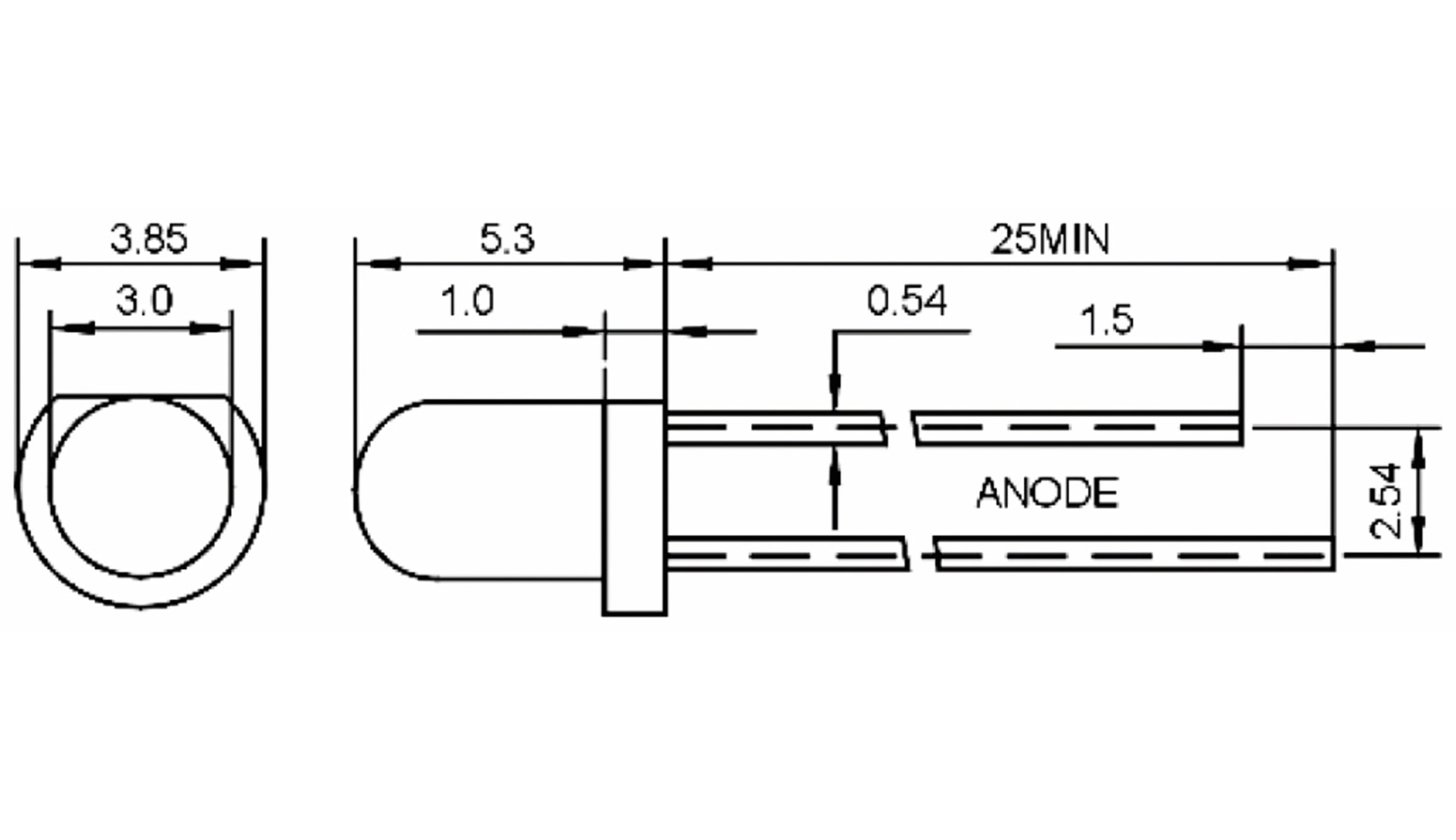 HUIYUAN OPTO-ELECTRONIC HuiYuan LED, 3 mm, gelb, wasserklar, 3700 mcd