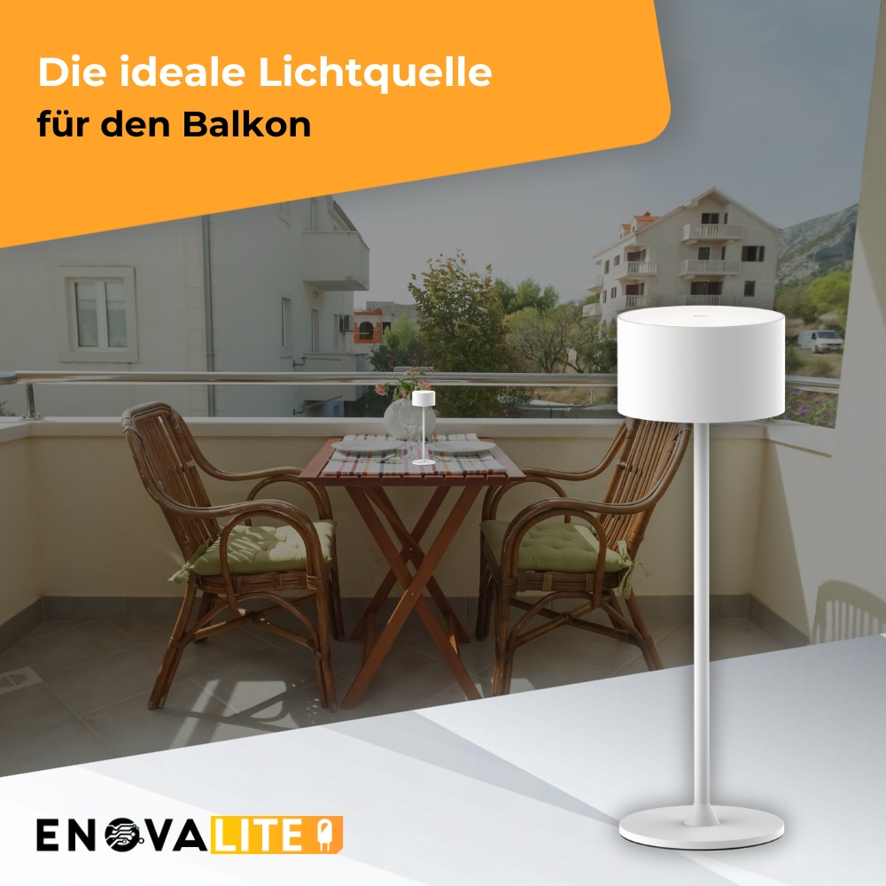 ENOVALITE LED-Akku-Tischleuchte, ELED700401, EEK: D dimmbar, CCT, weiß
