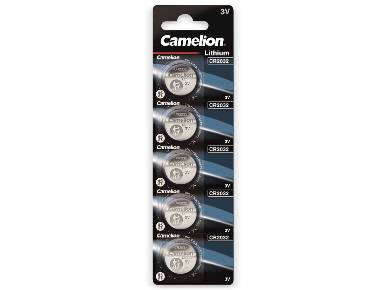 CAMELION Knopfzelle, CR2032, Lithium, 3 V, 220mAh, 5 St.
