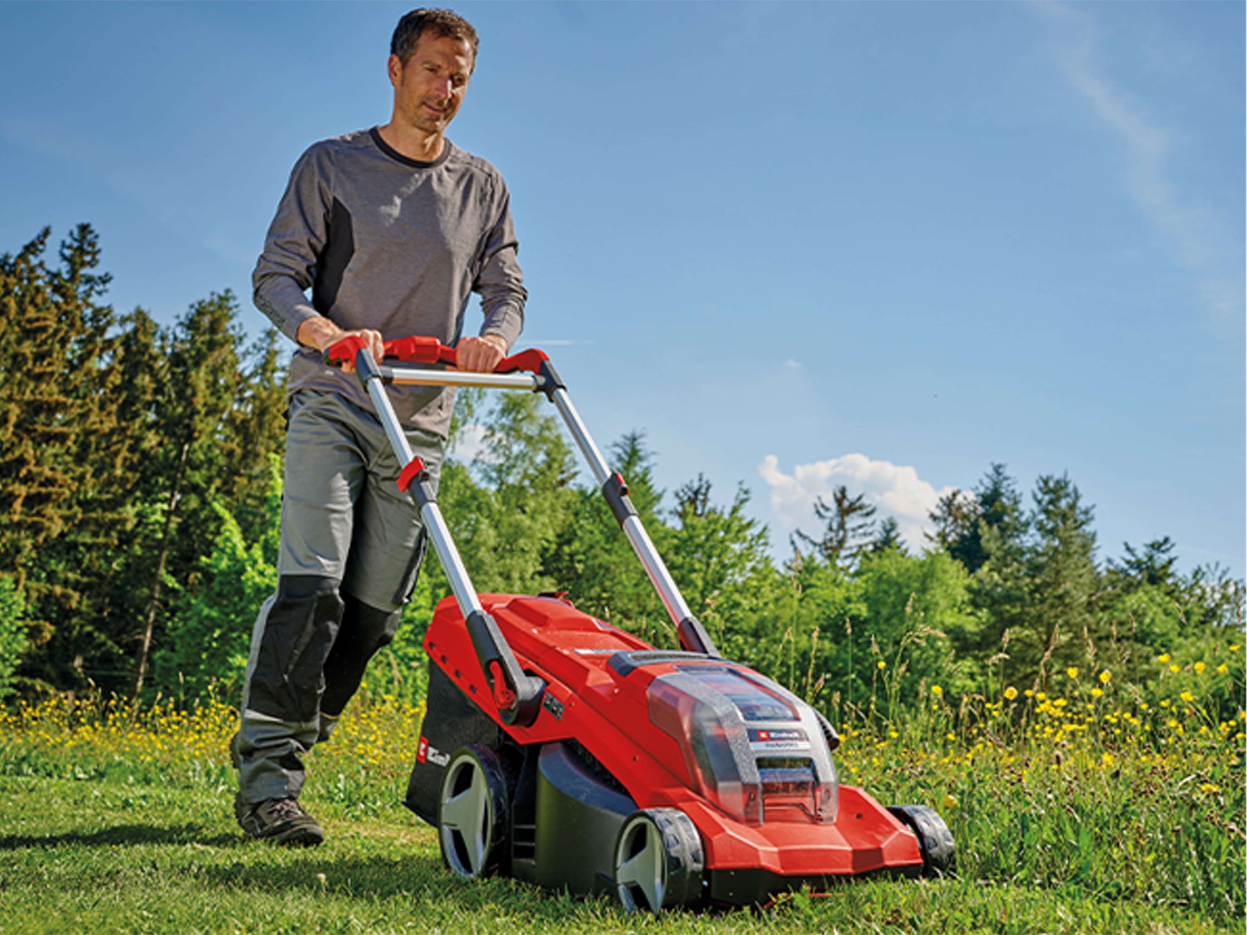 EINHELL PROFESSIONAL Akku-Rasenmäher GP-CM 36/450, 2x4 Ah Akkus + Twin-Ladegerät