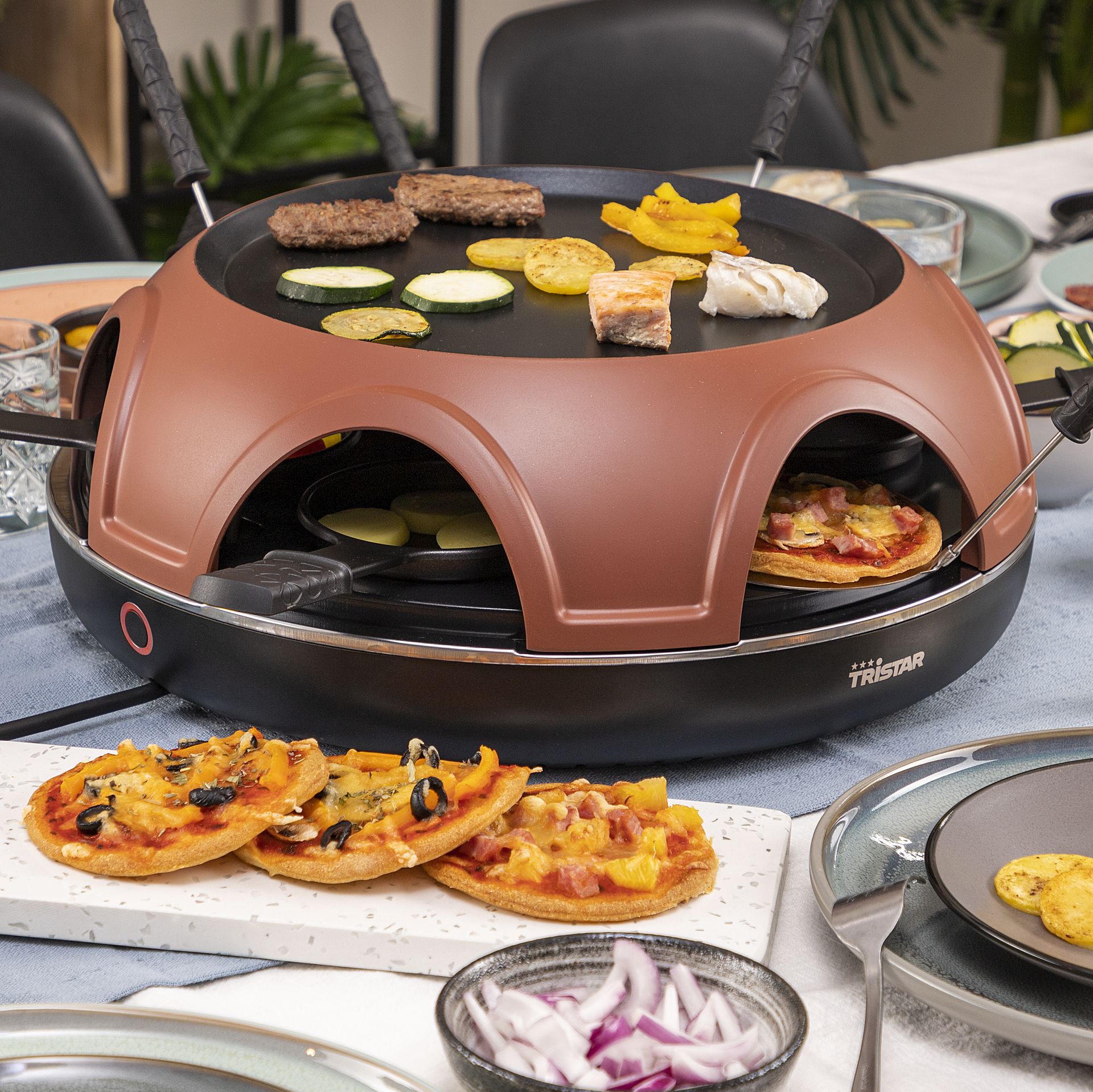 TRISTAR Pizzamaker Festa Gourmet, PZ-9160, 3in1, für 6 Personen