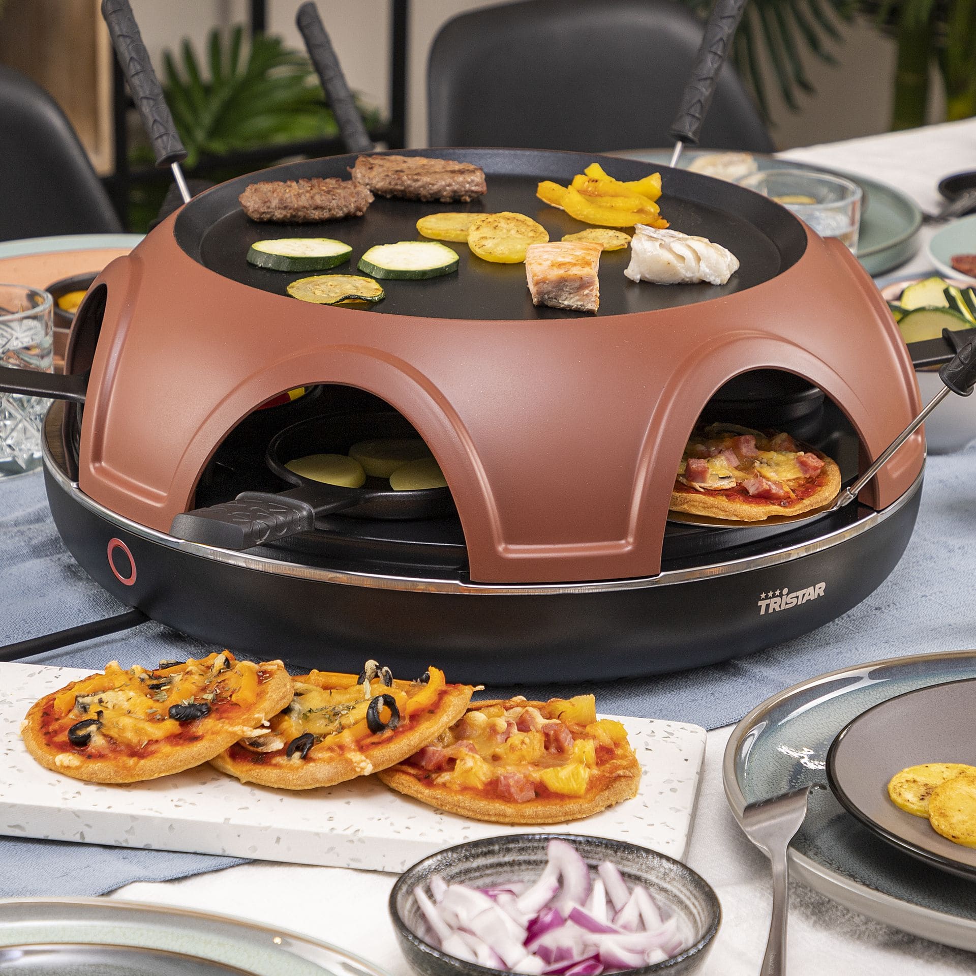 TRISTAR Pizzamaker Festa Gourmet, PZ-9160, 3in1, für 6 Personen