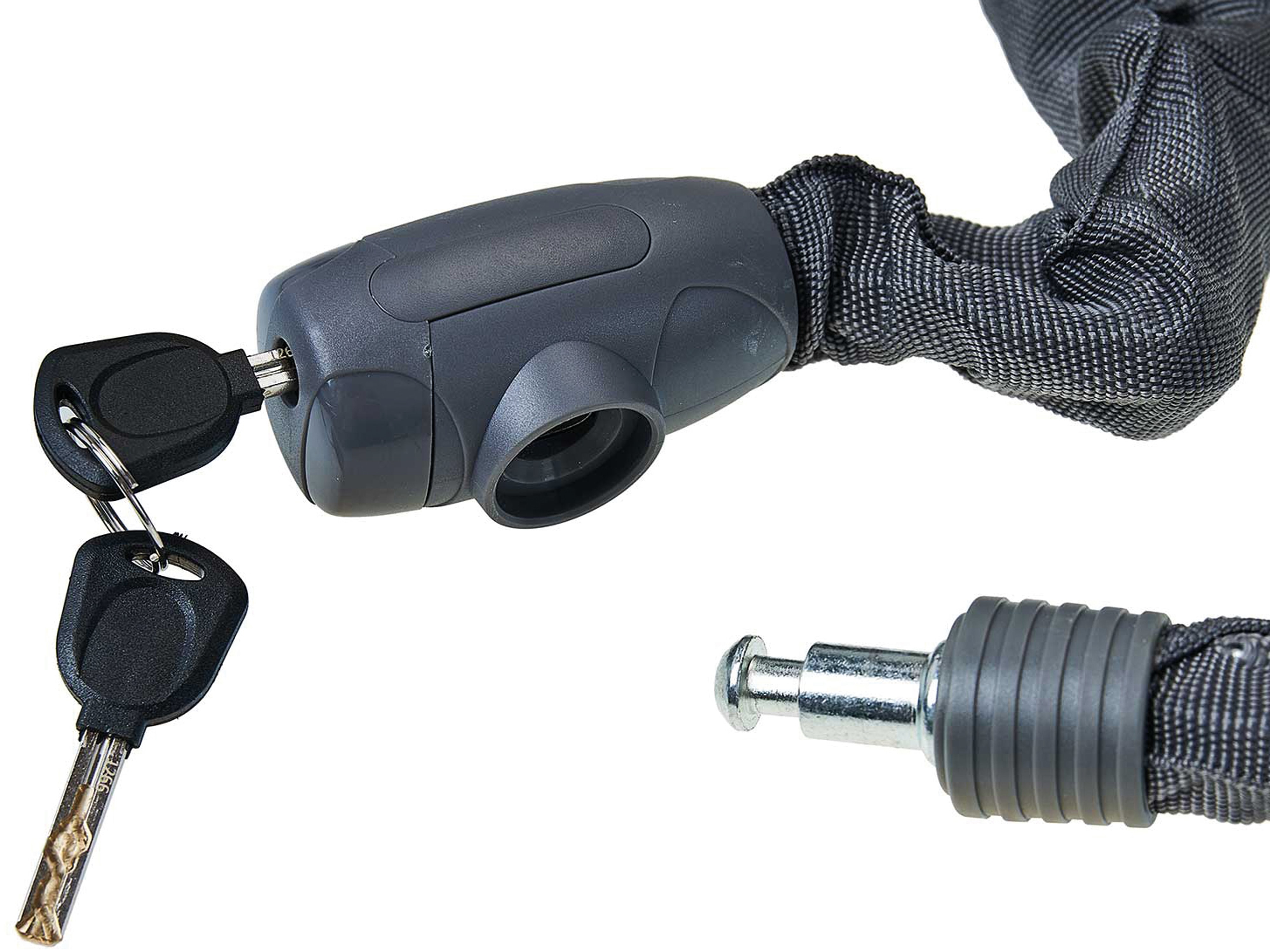 FILMER Fahrrad-Kettenschloss 49412, 100/9, grau