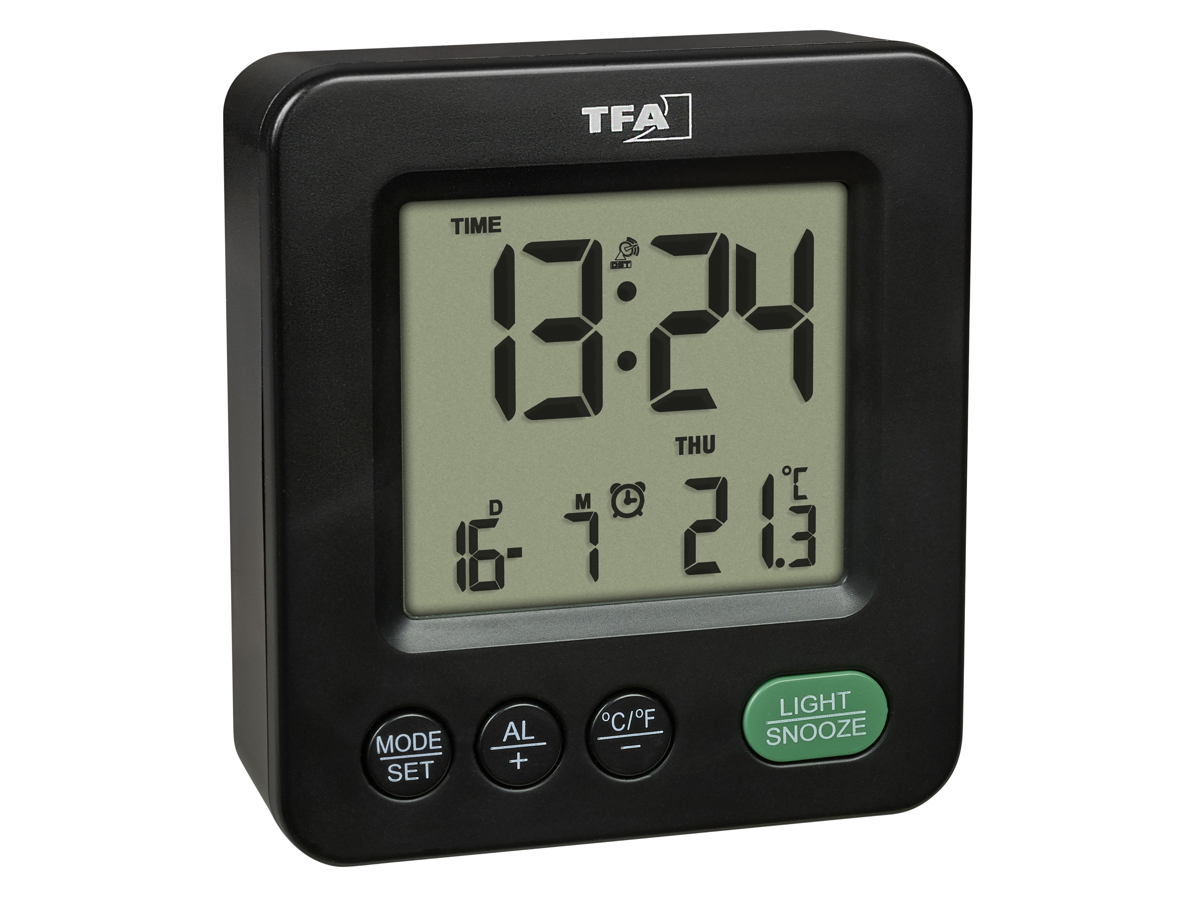 TFA Digitaler Funkwecker NOX 60.2567.01, schwarz