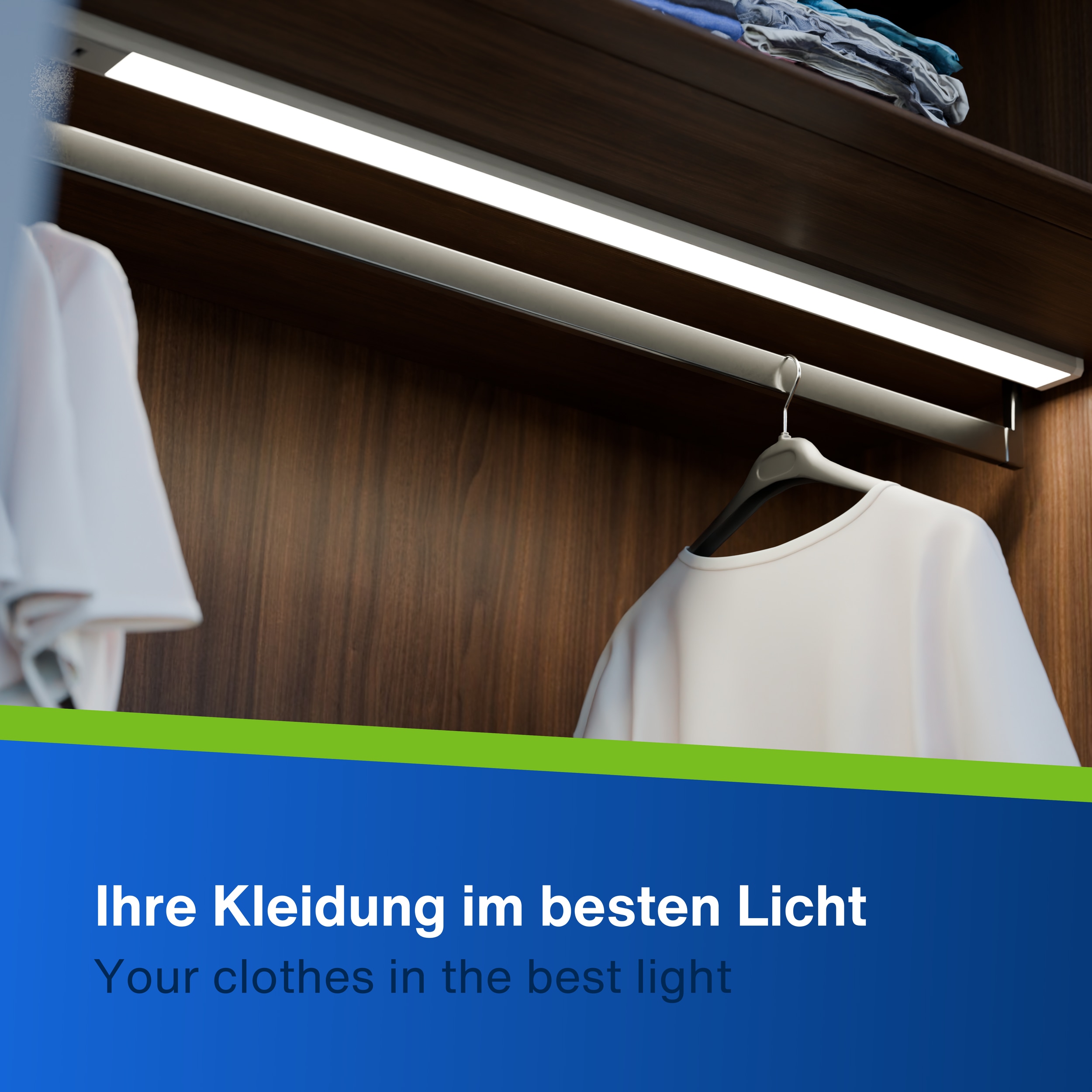 REV LED-Unterbauleuchte Alu, 10W, 3000K, 850lm, warmweiß, IP20, 90 cm