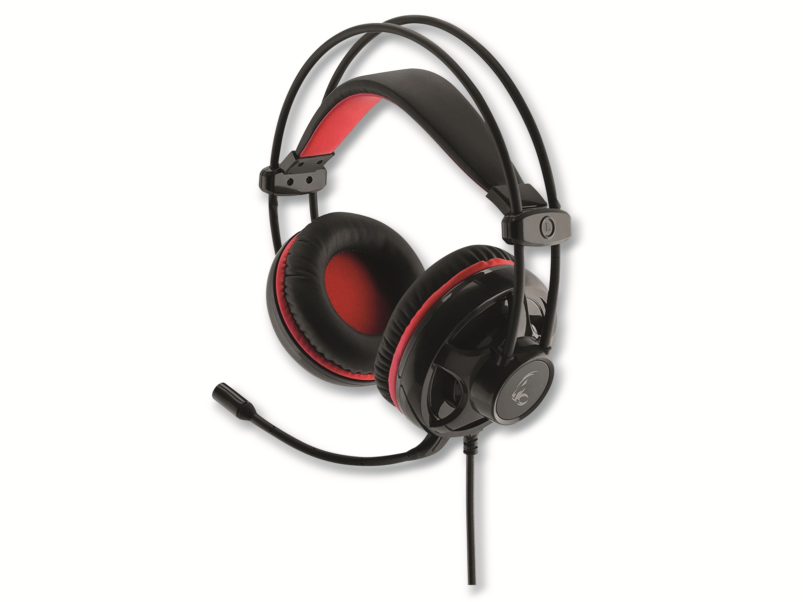 MediaRange MR GS300 – Cuffie Gaming 5.1 Surround Con Cavo – Retroilluminazione Rossa E Microfono Cancellazione Rumore – Nero/rosso