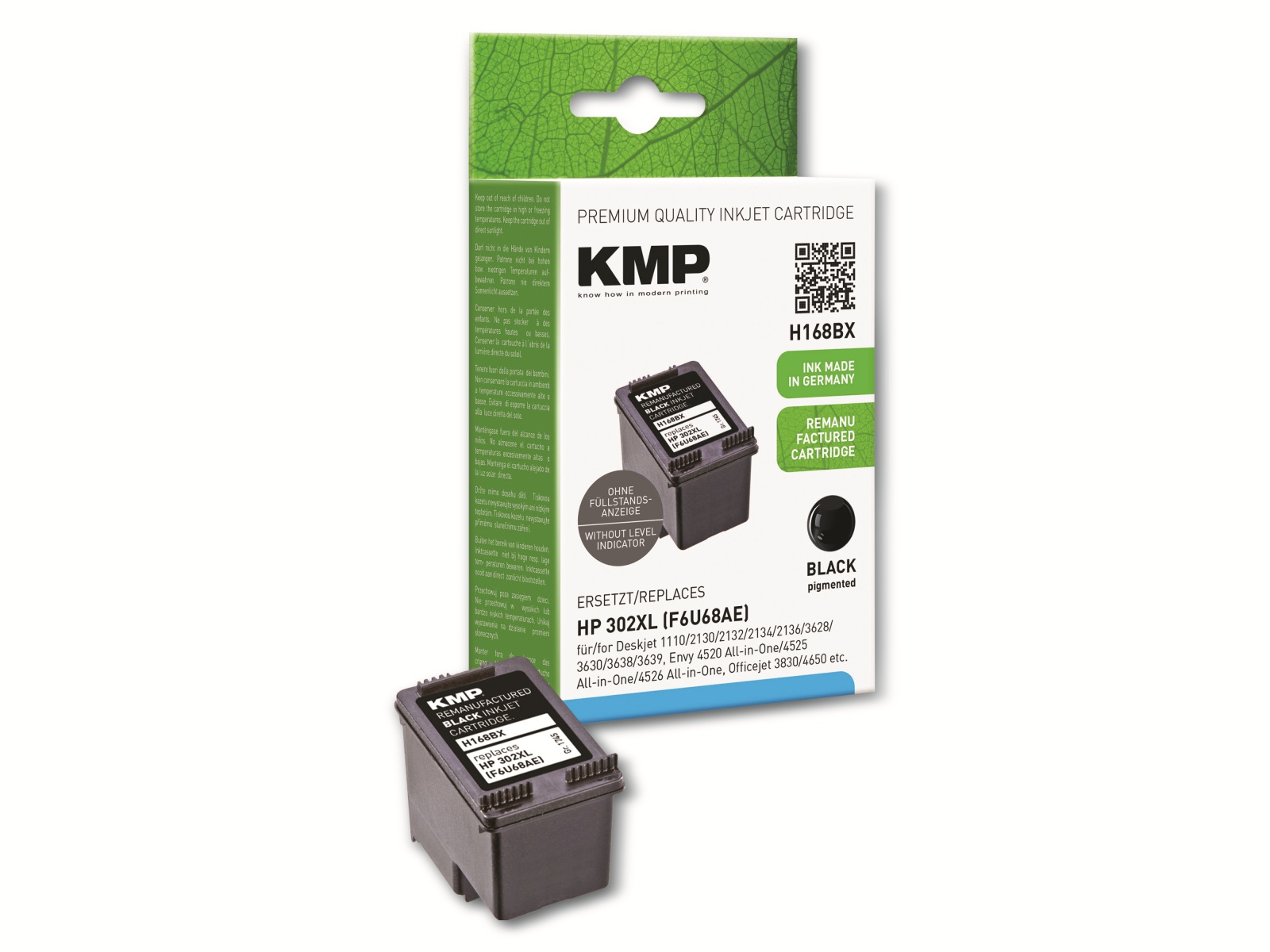 KMP Tintenpatrone kompatibel zu HP 302XL (F6U68AE), schwarz KMP Tintenpatrone kompatibel zu HP 302XL (F6U68AE), schwarz