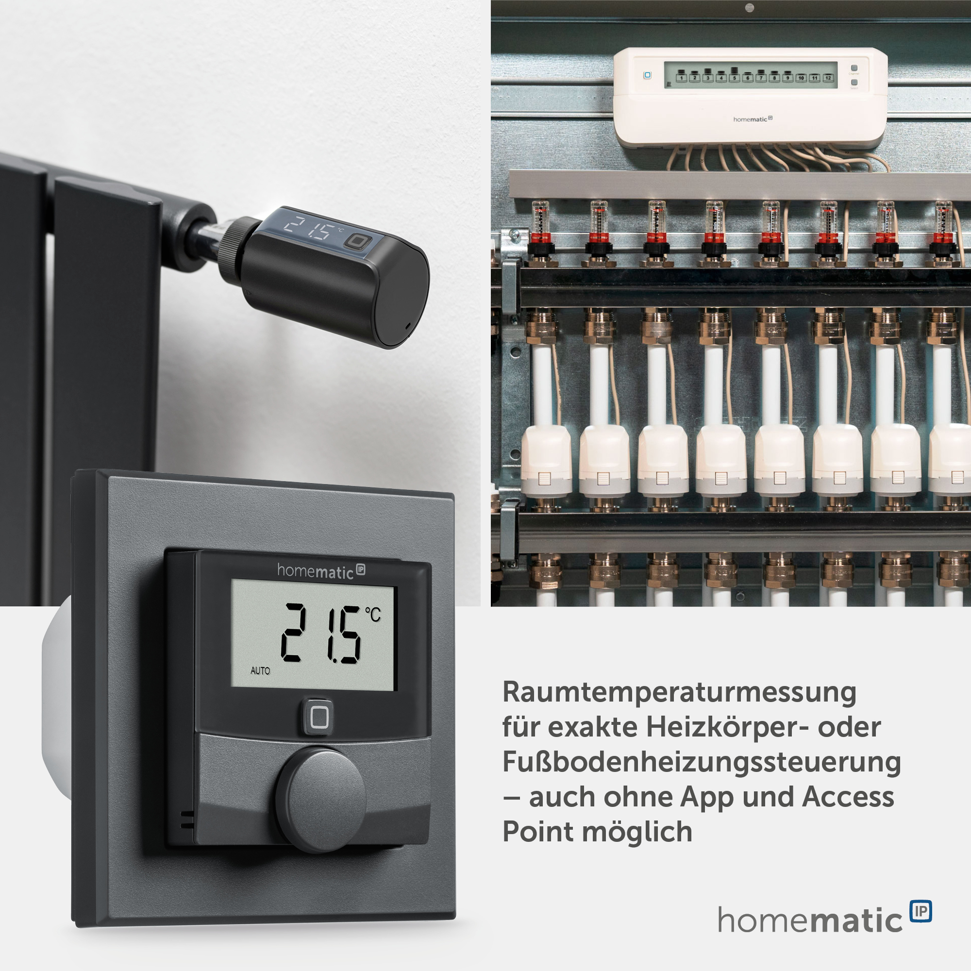 HOMEMATIC IP 159928A0, Wandthermostat mit Schaltausgang, anthrazit