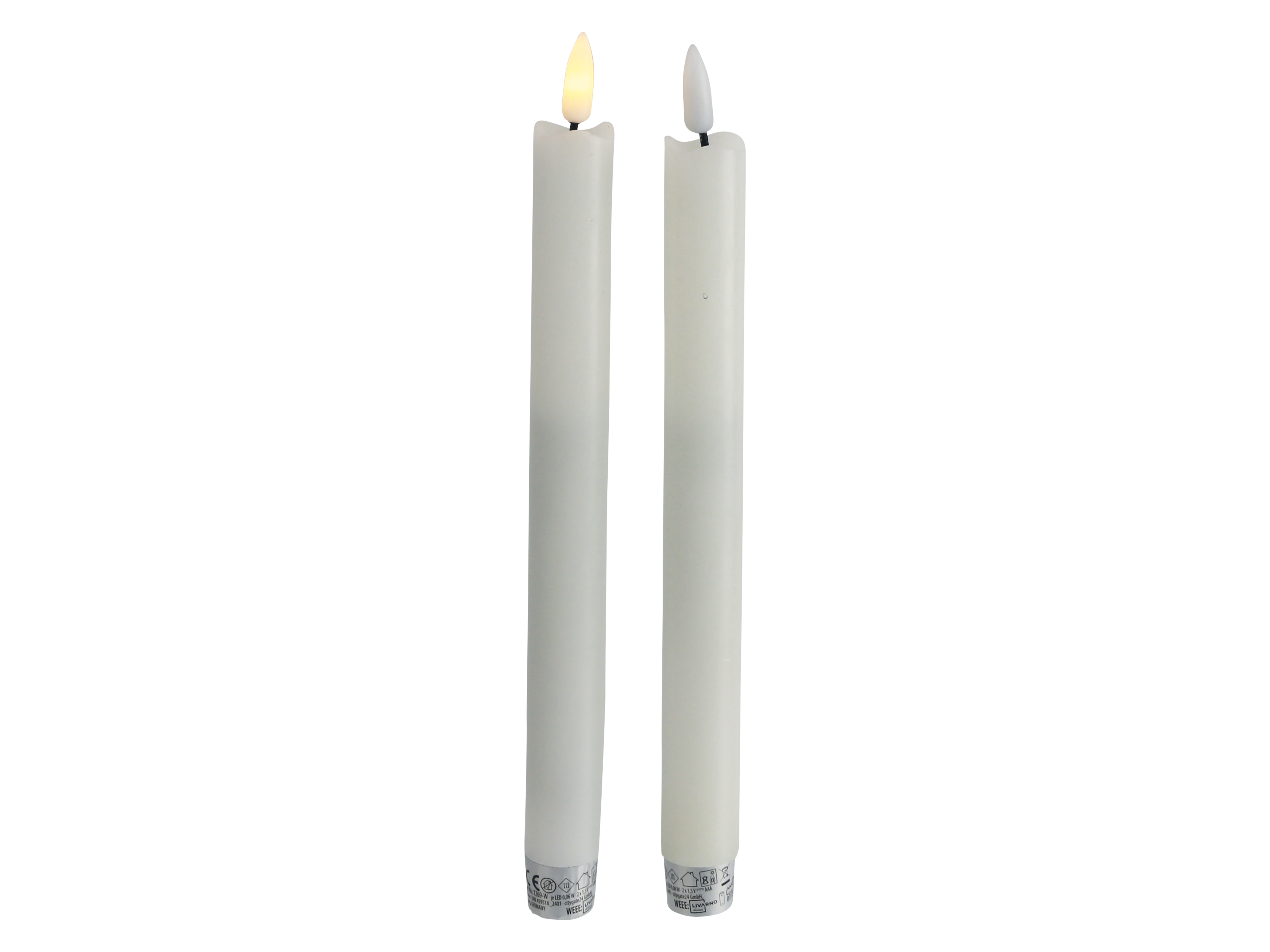 LED-Echtwachskerze, warmweiß, Timerfunktion, 2 Stück