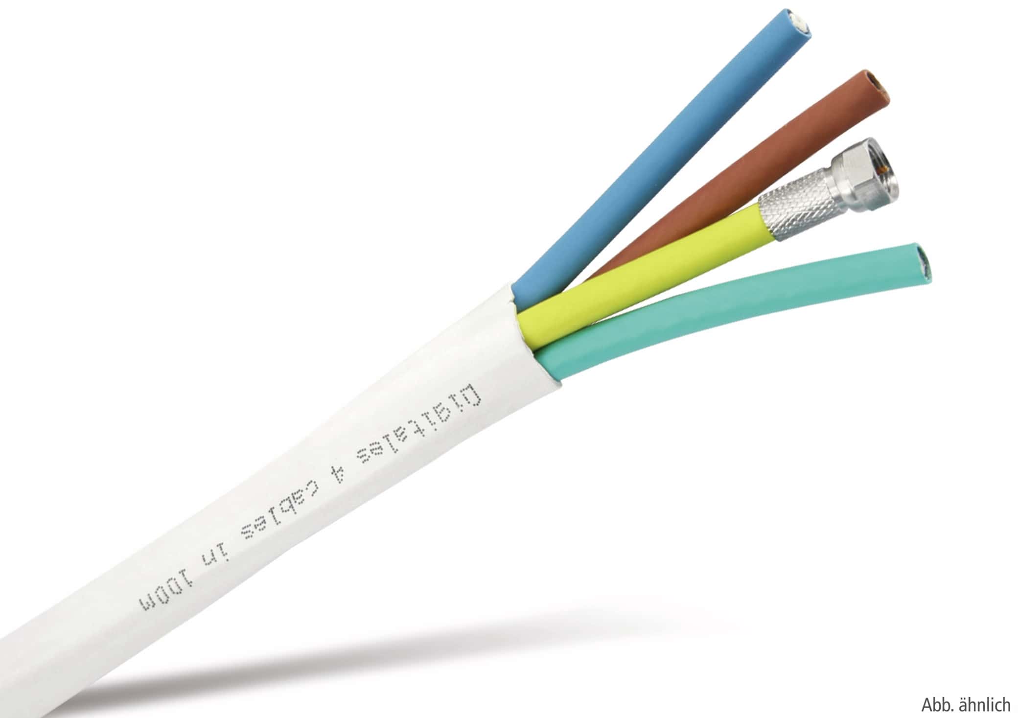 S-IMPULS Quattro-Koaxialkabel, 25 m, weiß, 4 x 6,8 mm, CCS, 75 Ω S-IMPULS Quattro-Koaxialkabel, 25 m, weiß, 4 x 6,8 mm, CCS, 75 Ω