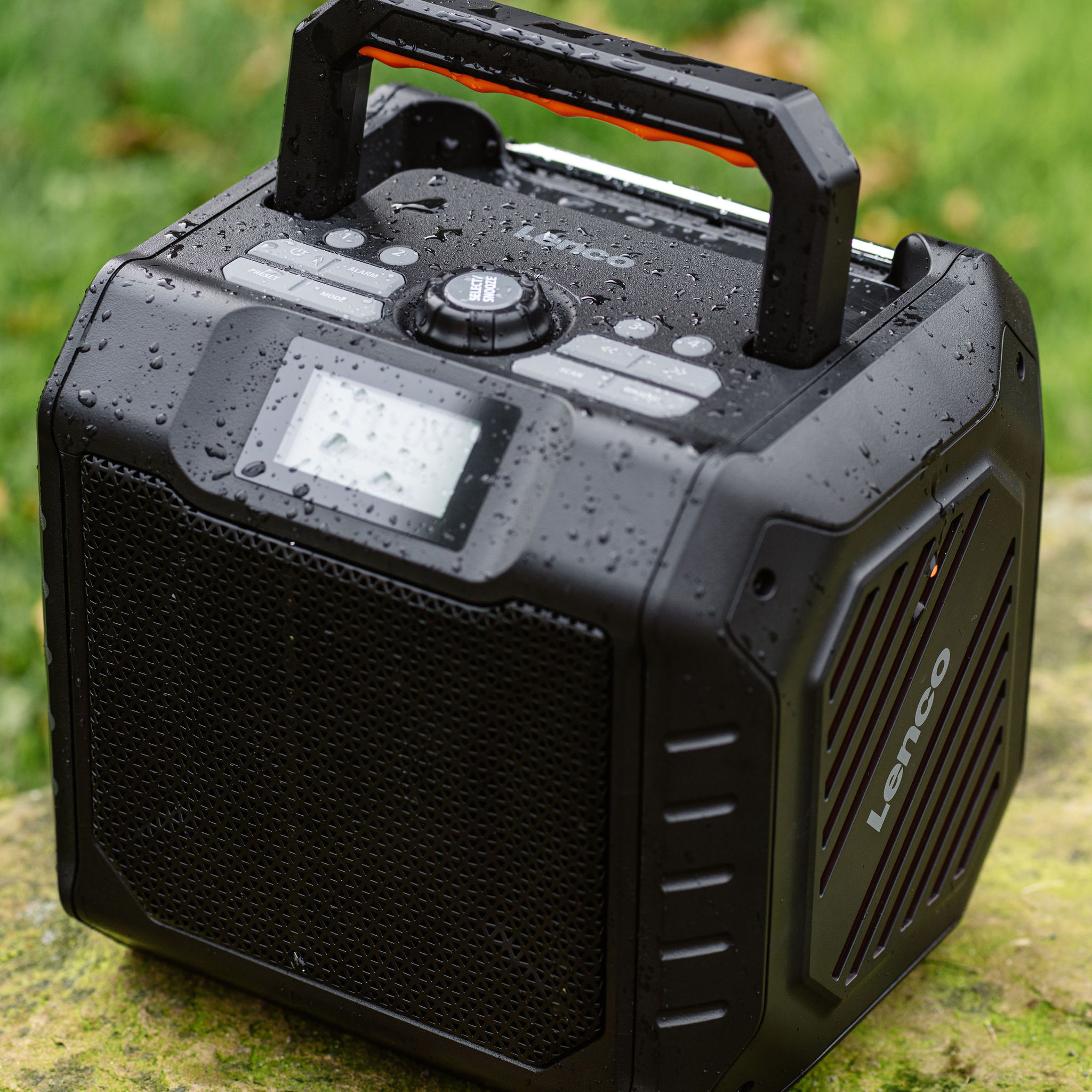 LENCO DAB+ Radio, tragbar, Bluetooth, Outdoor, schwarz-orange
