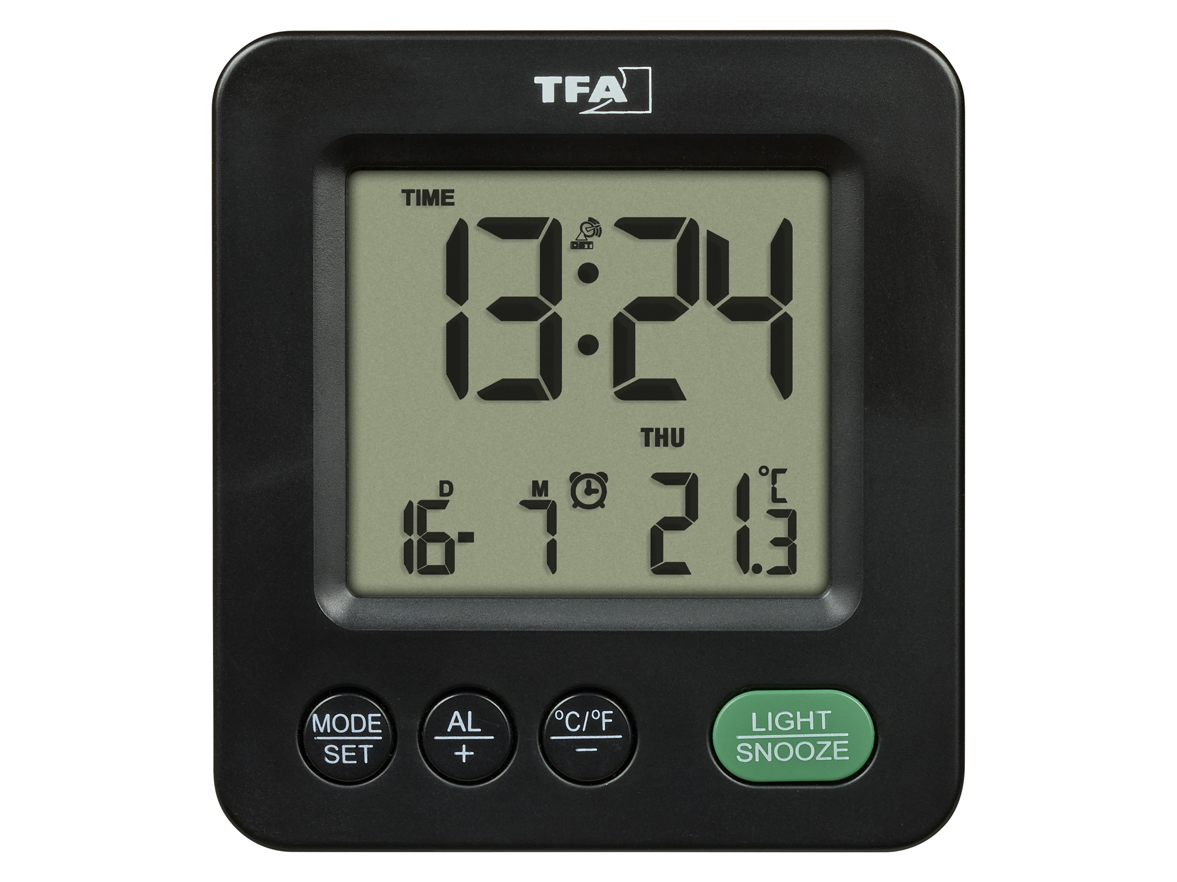 TFA Digitaler Funkwecker NOX 60.2567.01, schwarz