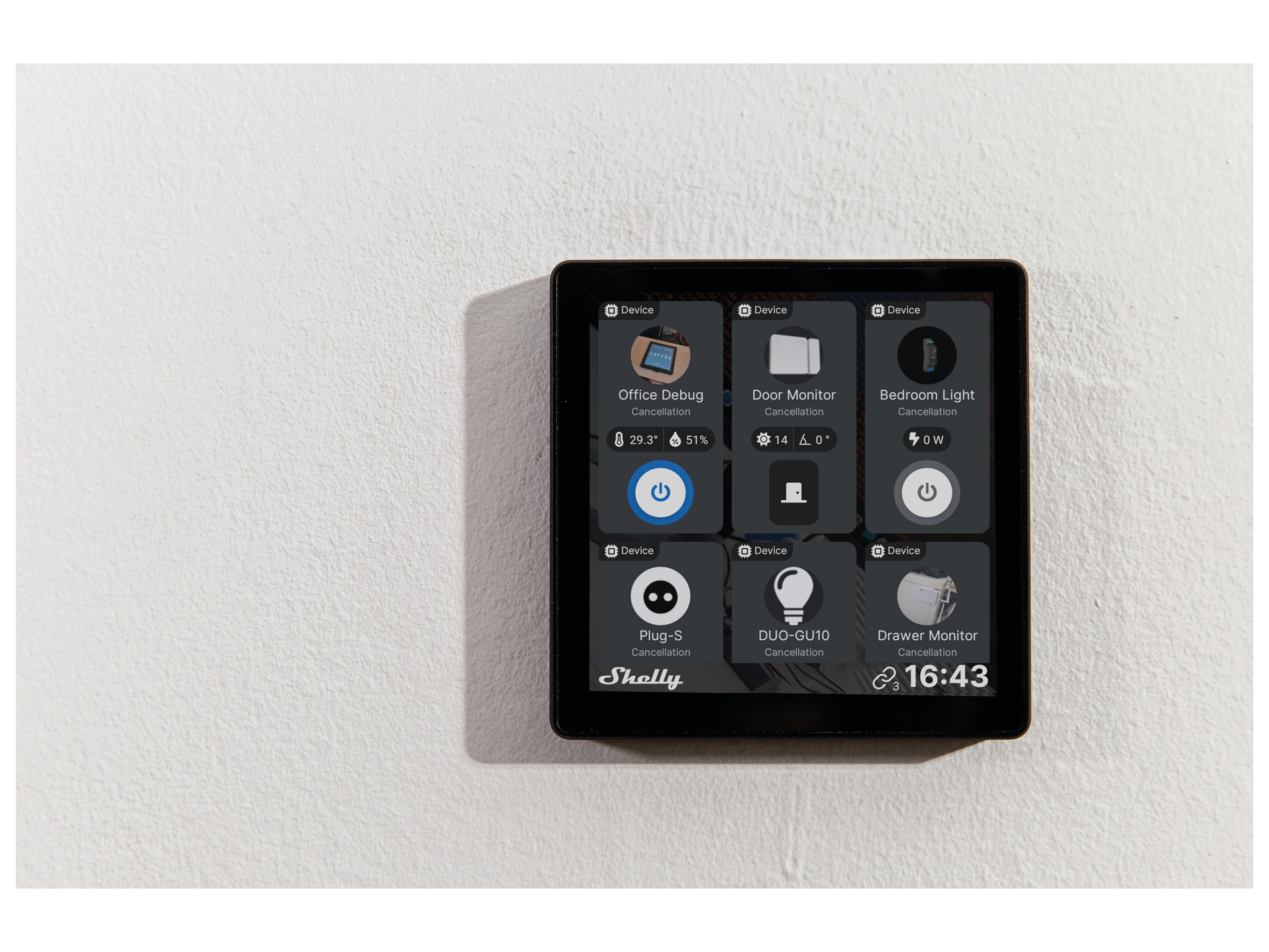 SHELLY WLAN-Schaltaktor Wall Display, Android, UP, schwarz SHELLY WLAN-Schaltaktor Wall Display, Android, UP, schwarz
