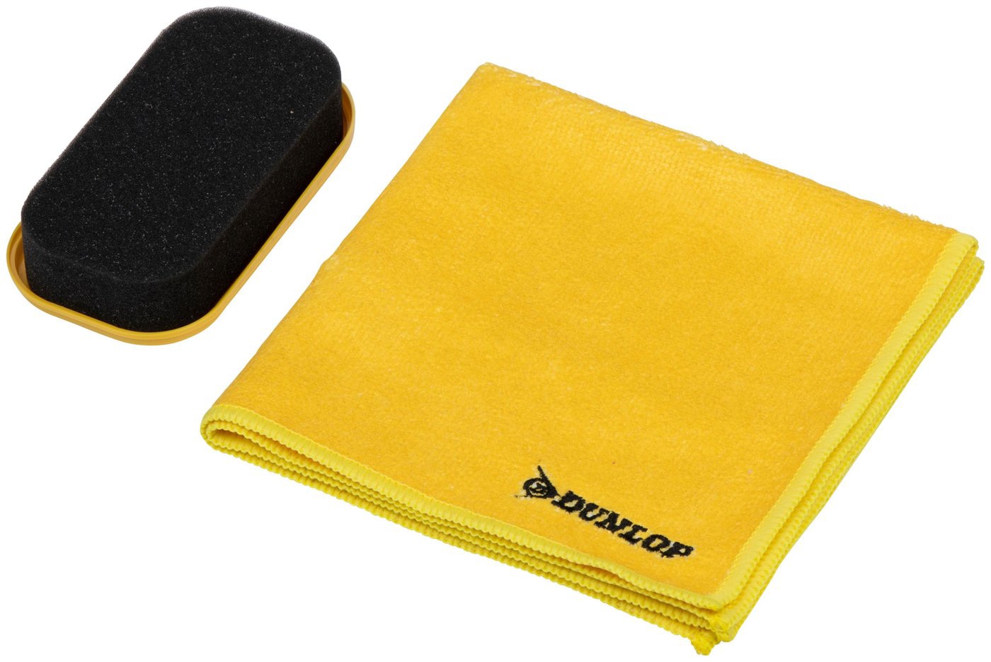 DUNLOP Autoreinigungsset, Mikrofasertuch & Schwamm, 35x35 mm