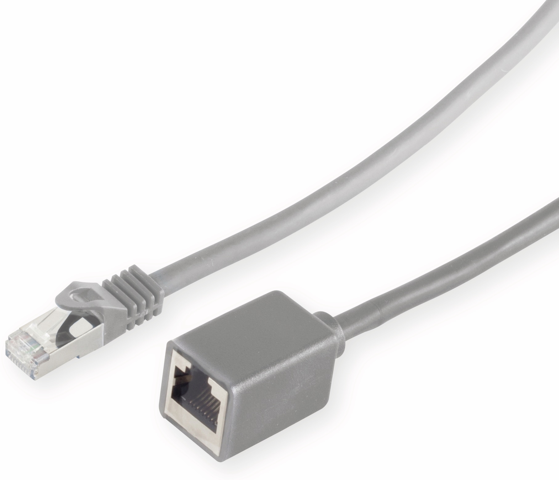 S-IMPULS RJ45-Patchkabelverlängerung, 1,0 m, grau, CAT.7 Rohkabel